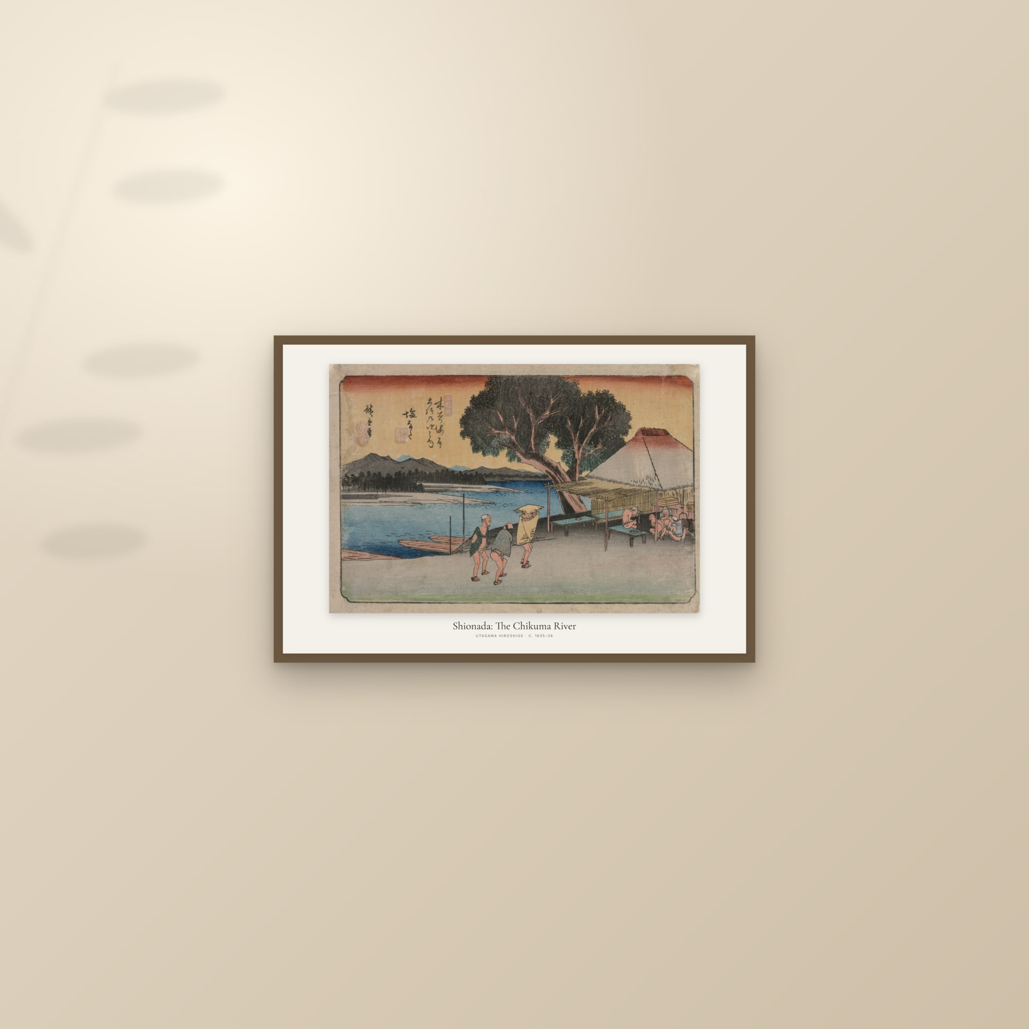 Shionada: The Chikuma River — framed and styled on a sunlit wall