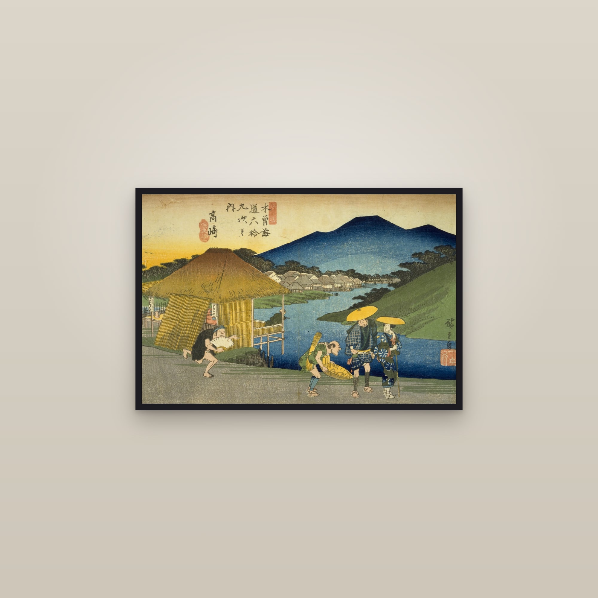 Takasaki: By the Karasu River (Full) — Full-Bleed Edition — framed in a gallery setting