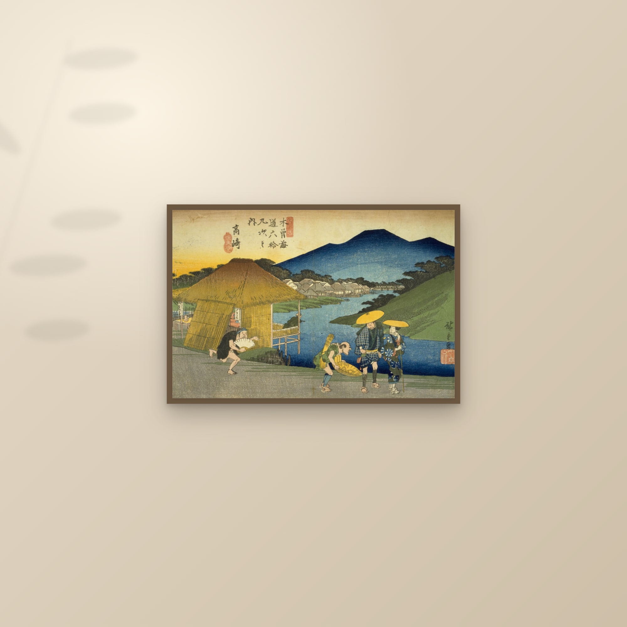 Takasaki: By the Karasu River (Full) — Full-Bleed Edition — framed and styled on a sunlit wall