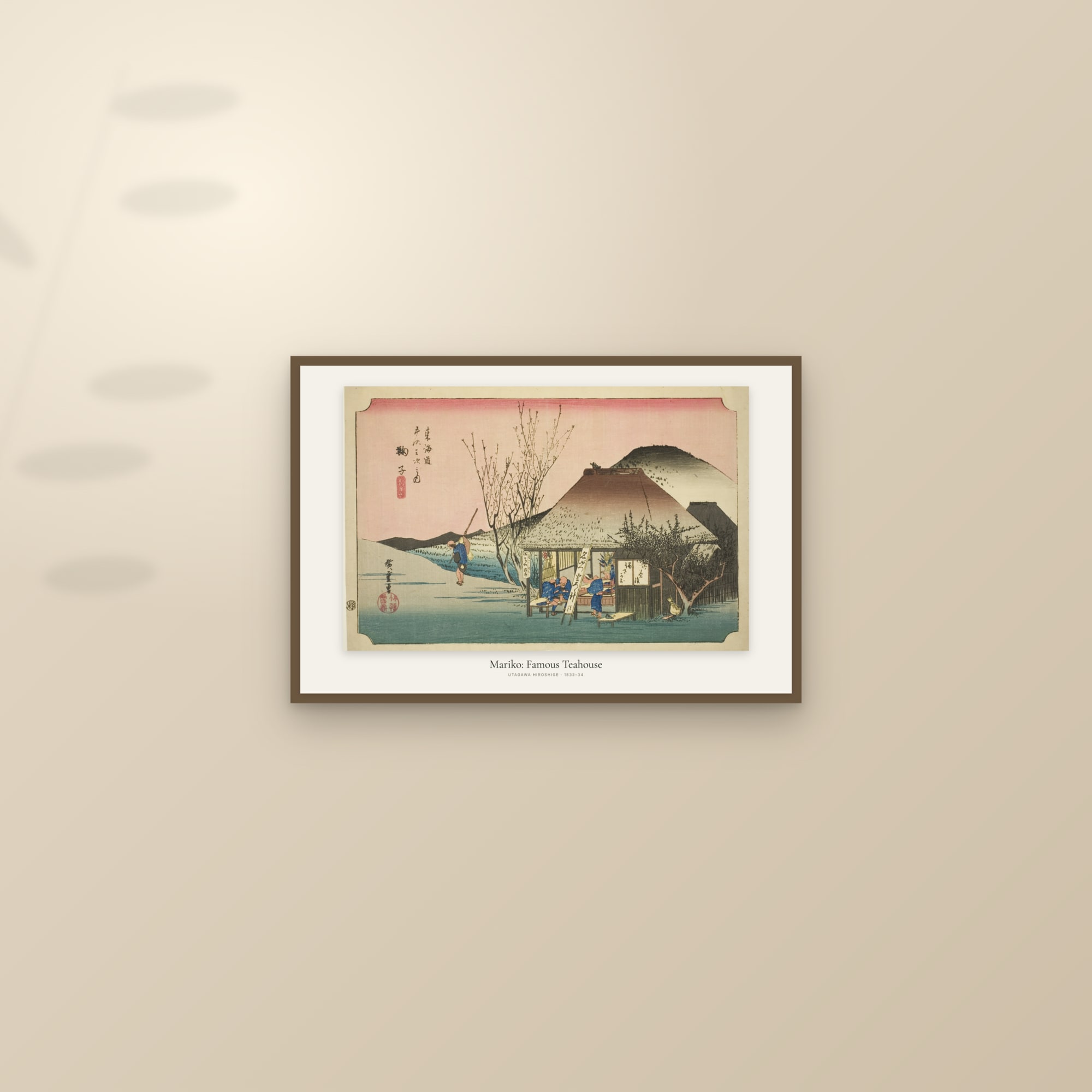 Mariko: Famous Teahouse — framed and styled on a sunlit wall