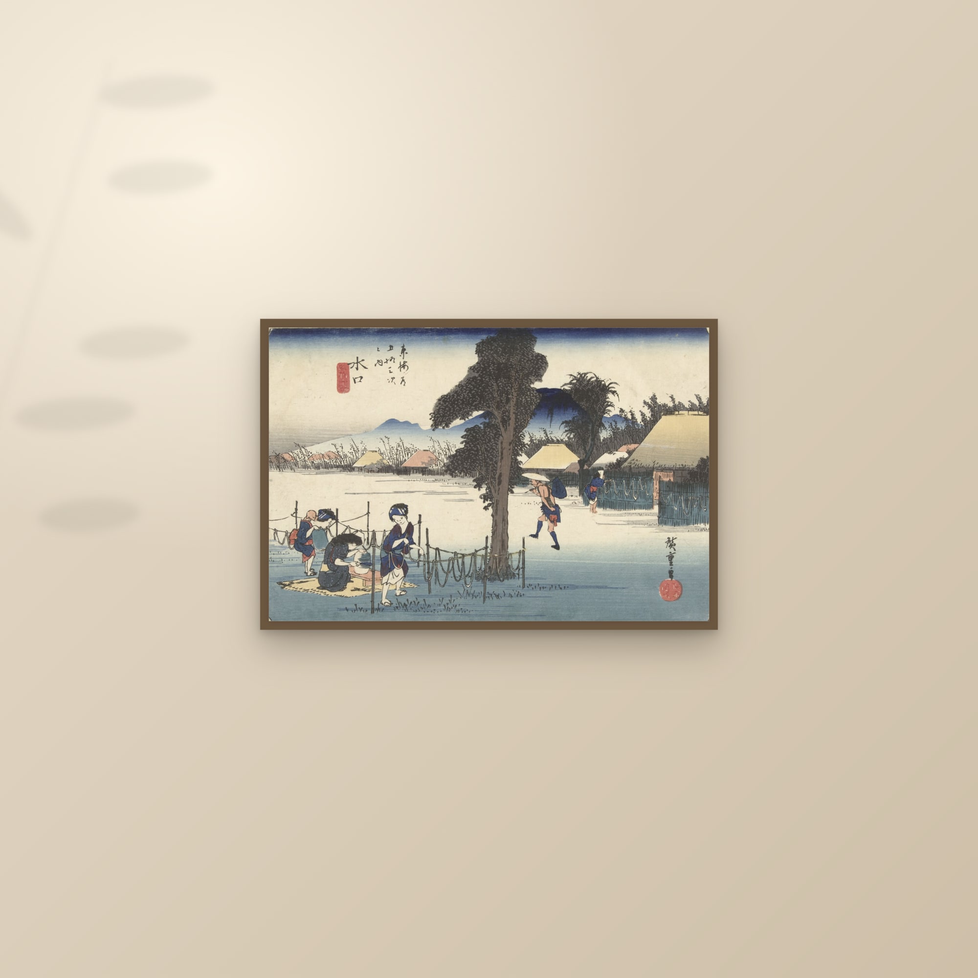 Minakuchi: Famous Dried Gourd (Full) — Full-Bleed Edition — framed and styled on a sunlit wall