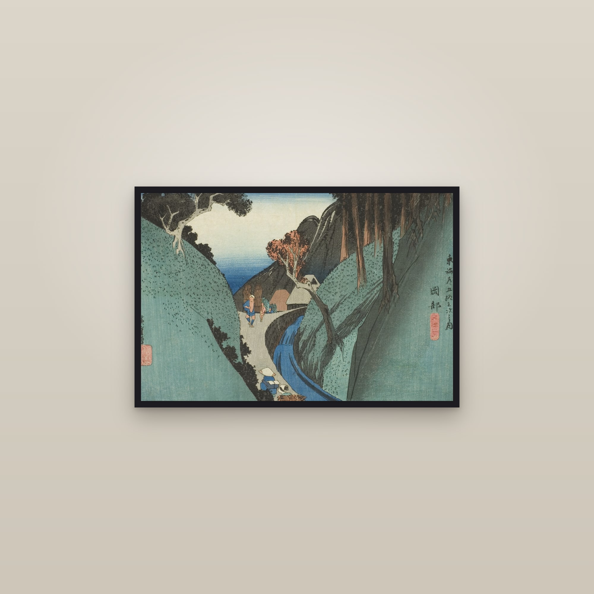 Okabe: Utsu Mountain (Full) — Full-Bleed Edition — framed in a gallery setting