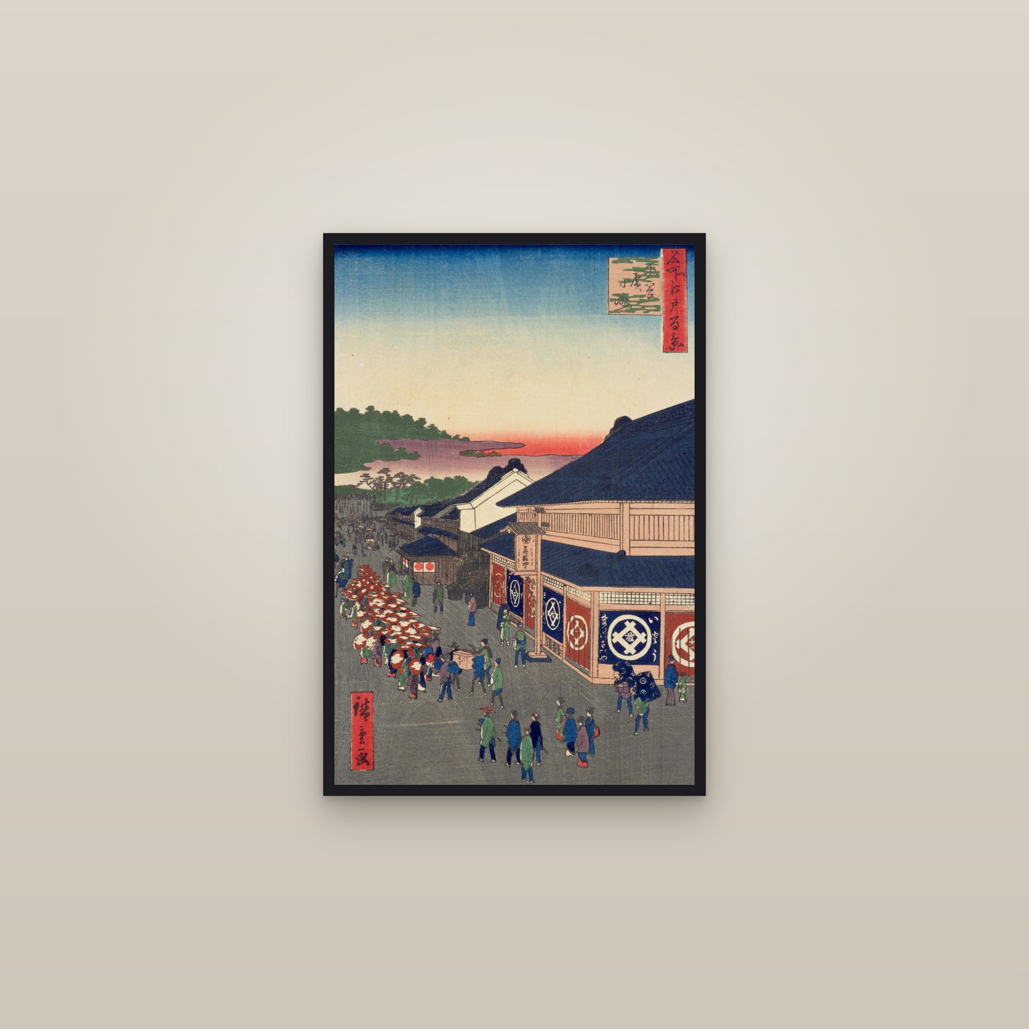 Shitaya Hirokōji (Full) — Full-Bleed Edition — framed in a gallery setting