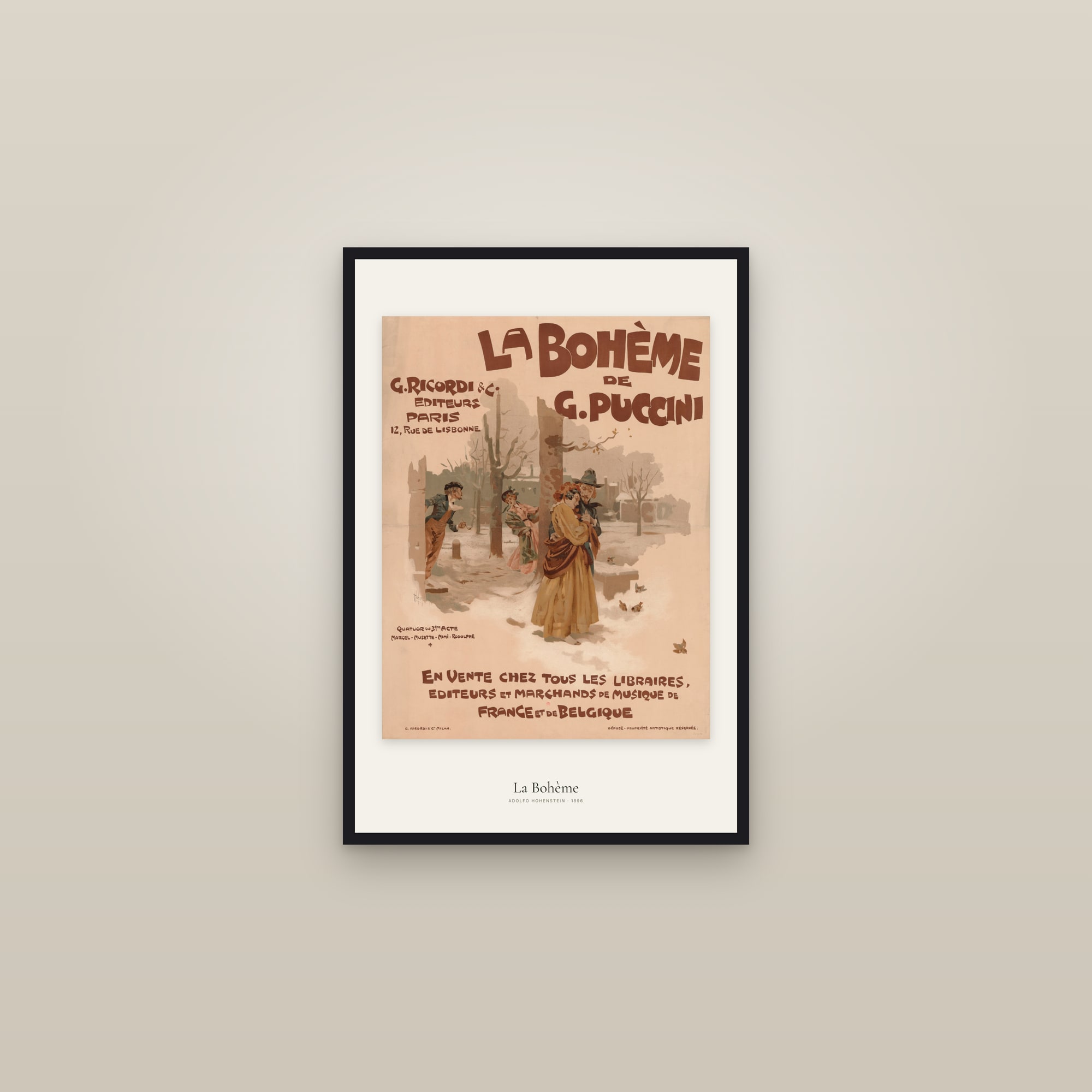 La Bohème — framed in a gallery setting