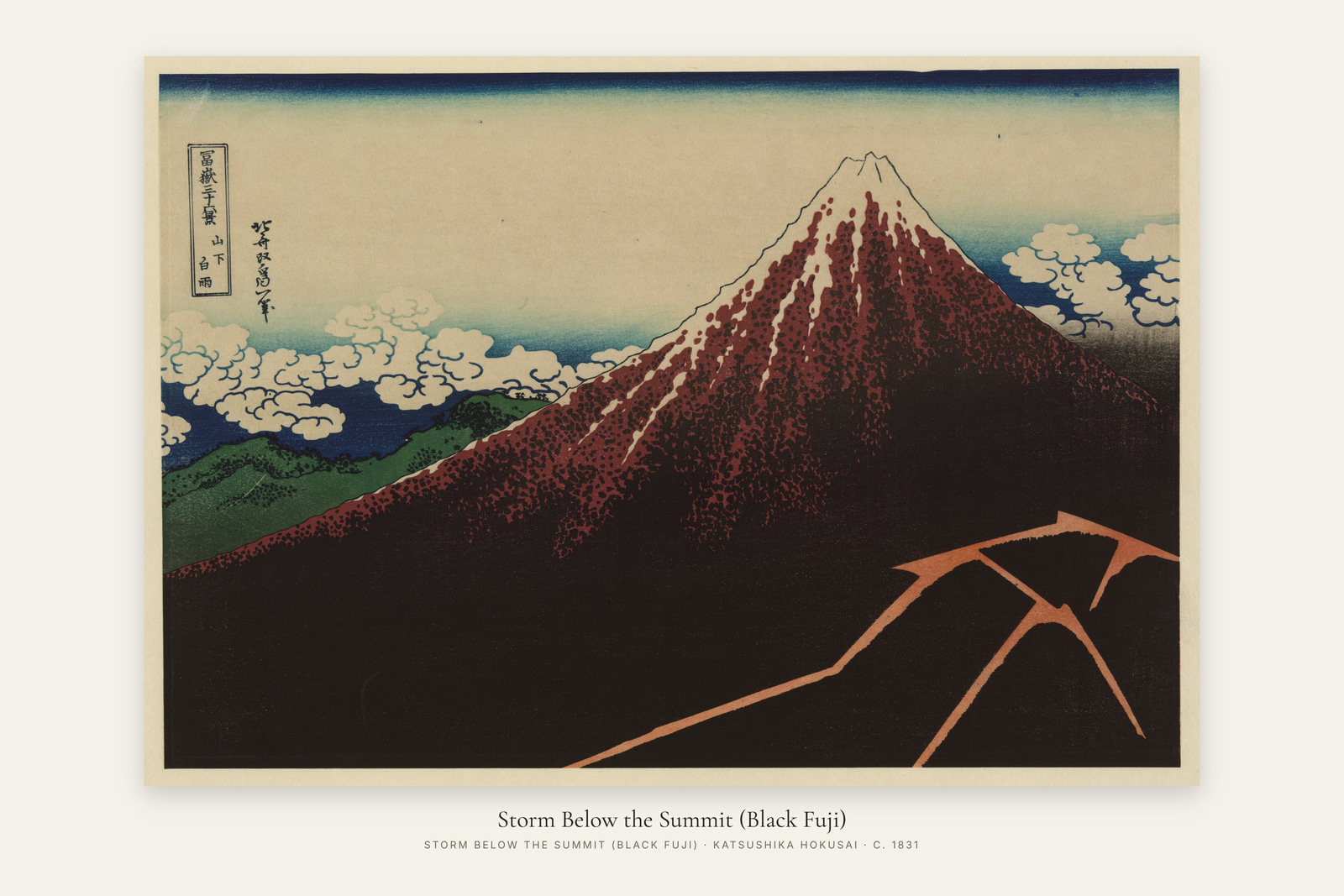 Storm Below the Summit (Black Fuji)