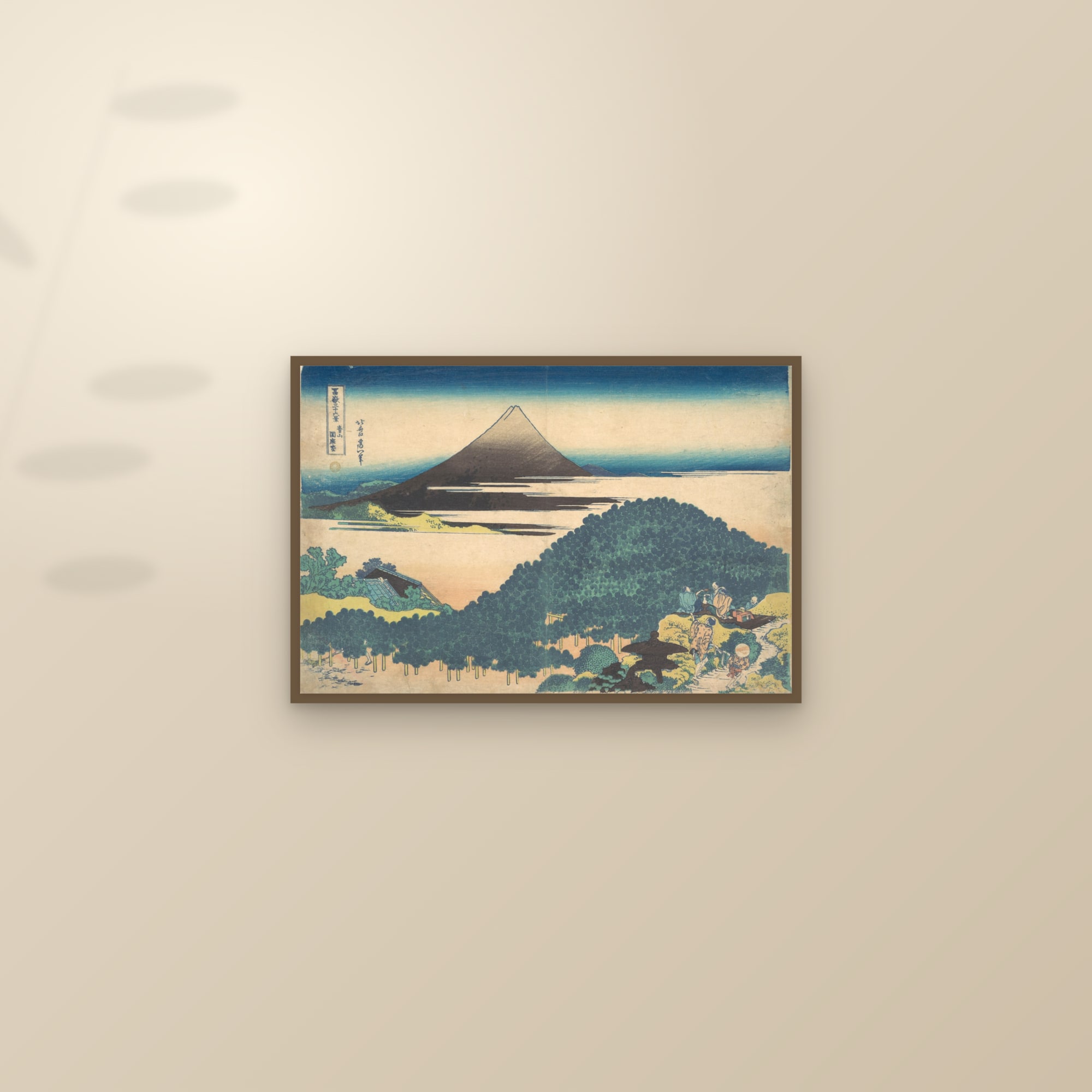 Cushion Pine at Aoyama (Full) — Full-Bleed Edition — framed and styled on a sunlit wall