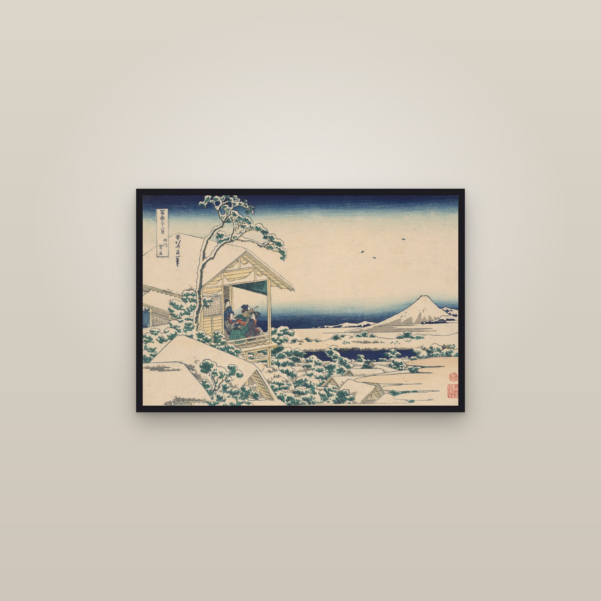 Morning after the Snow at Koishikawa (Full) — Full-Bleed Edition — framed in a gallery setting