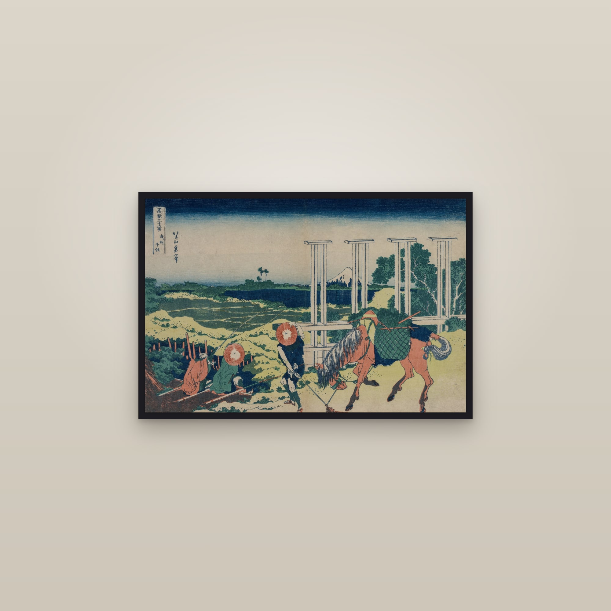 Senju in Musashi Province (Full) — Full-Bleed Edition — framed in a gallery setting
