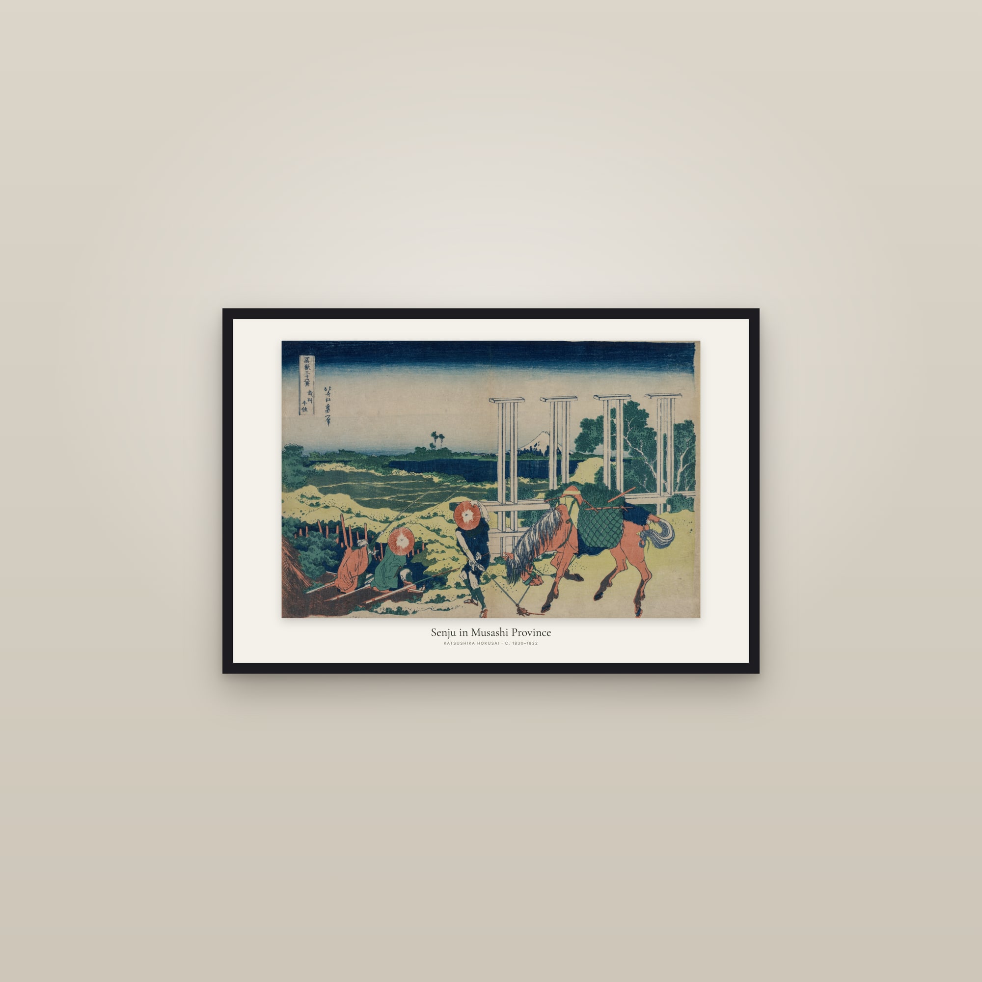 Senju in Musashi Province — framed in a gallery setting