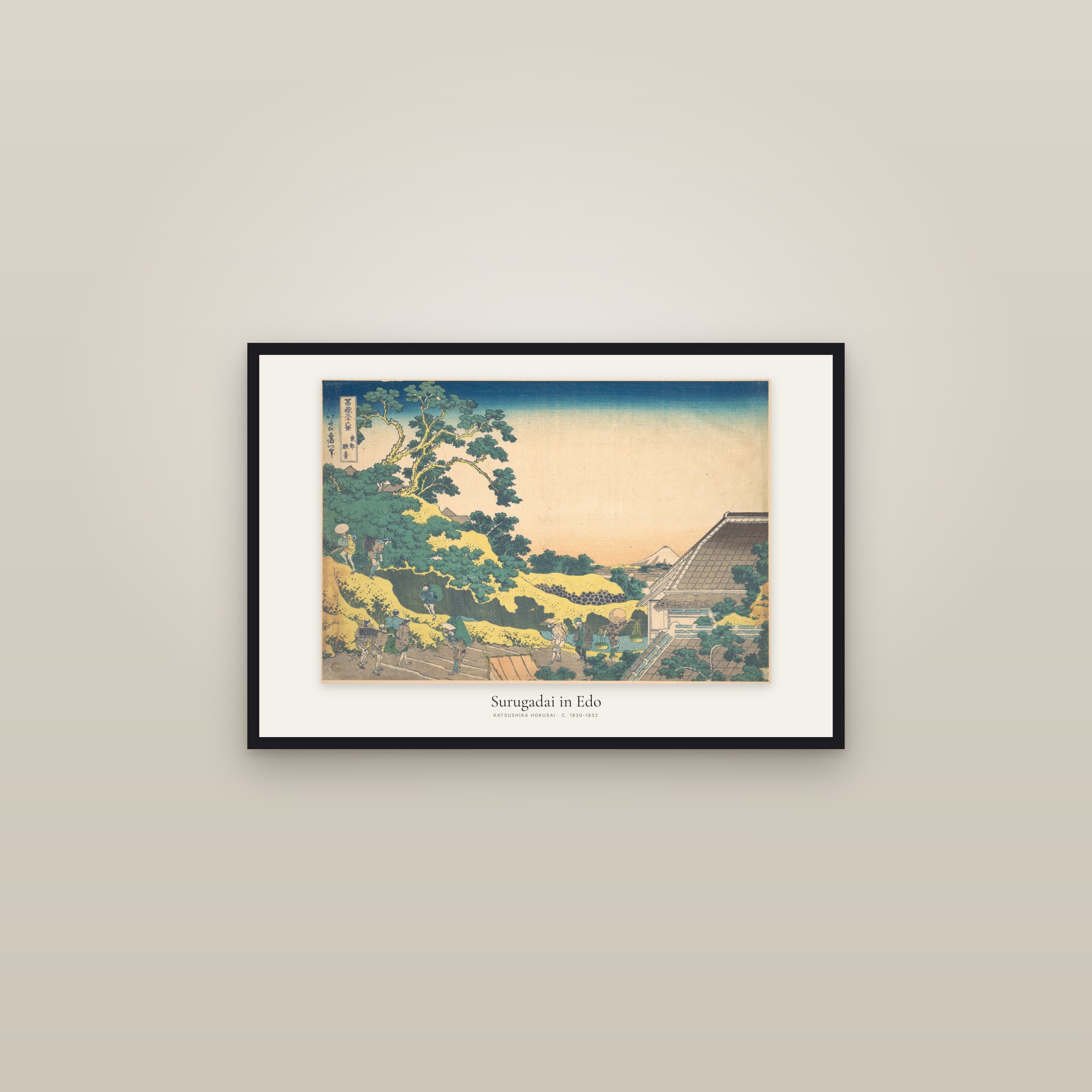 Surugadai in Edo — framed in a gallery setting