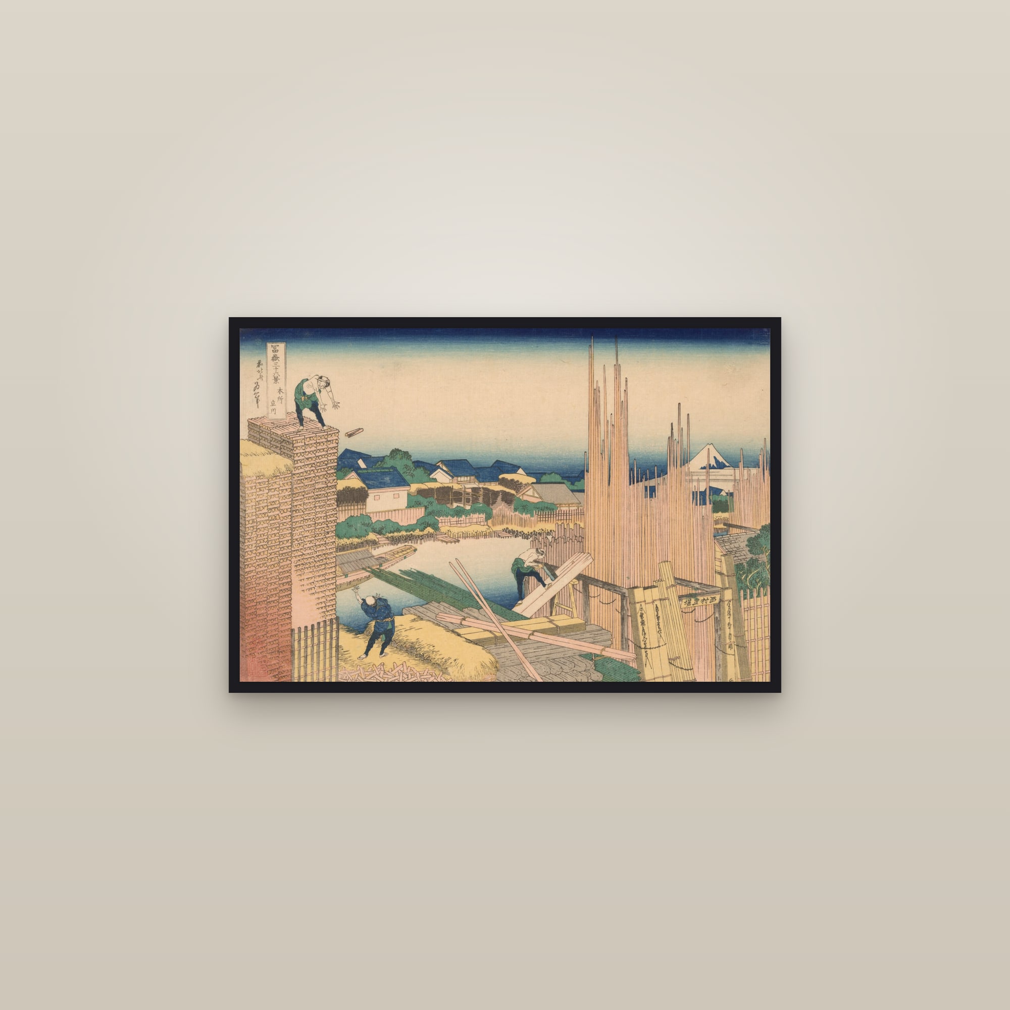 Tatekawa in Honjō (Full) — Full-Bleed Edition — framed in a gallery setting