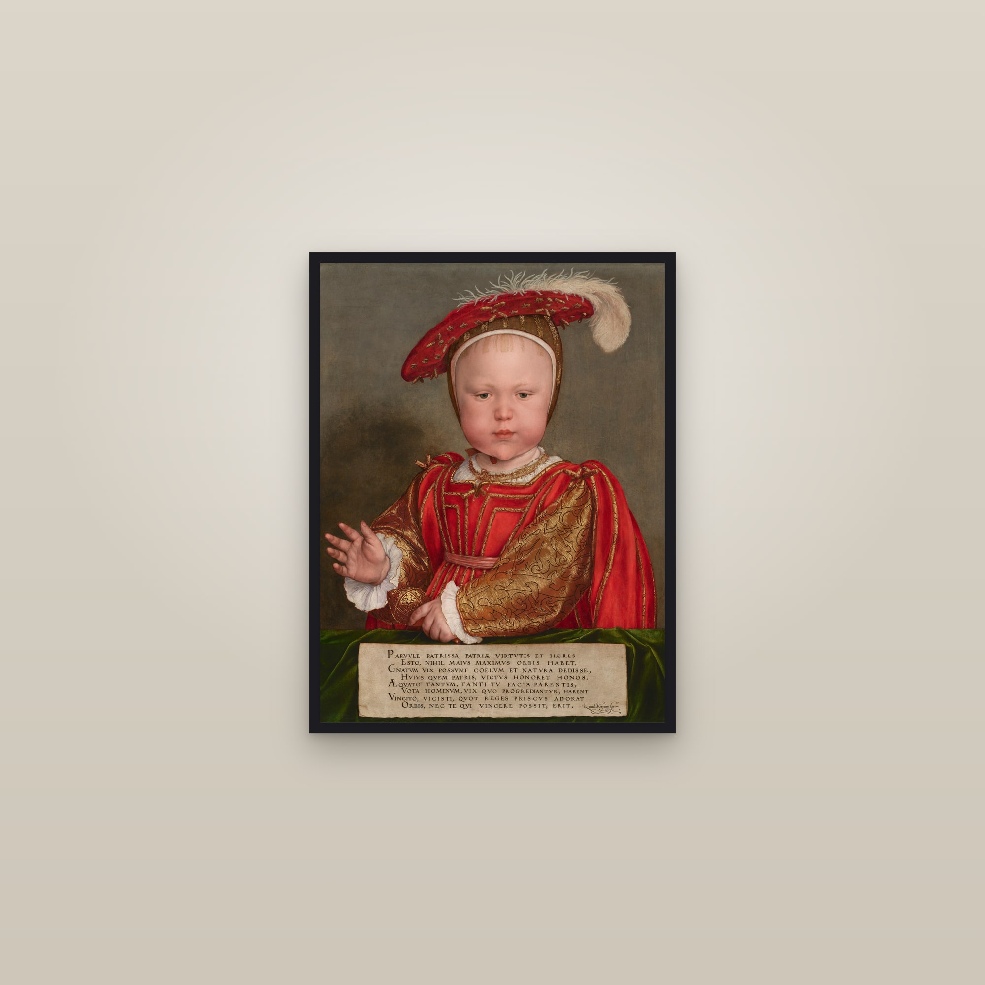 Edward VI as a Child (Full) — Full-Bleed Edition — framed in a gallery setting