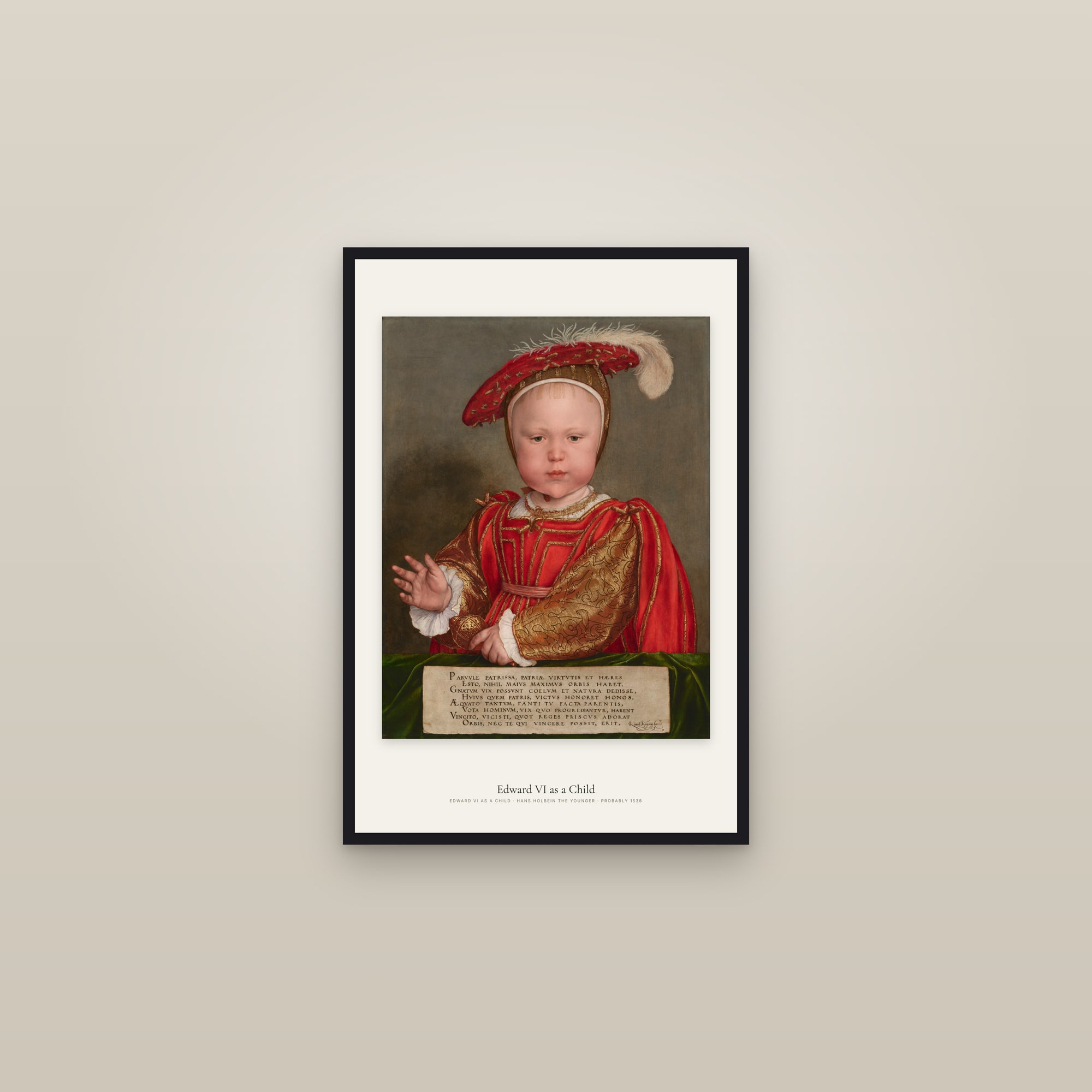 Edward VI as a Child — framed in a gallery setting