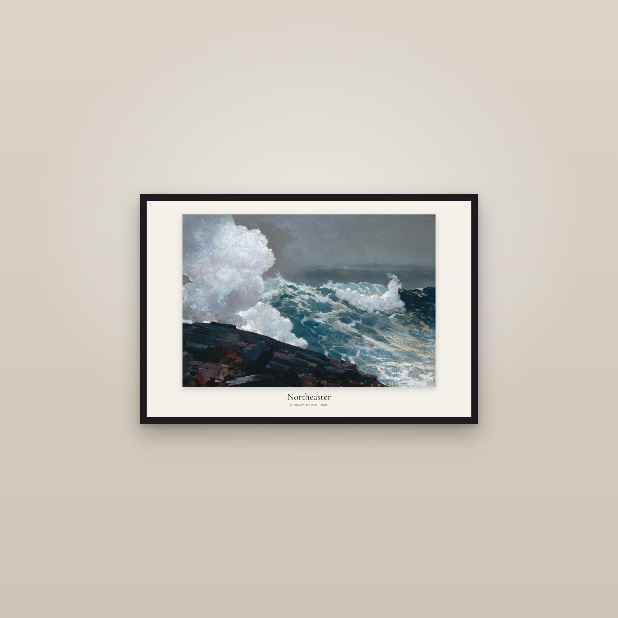 Northeaster — framed in a gallery setting