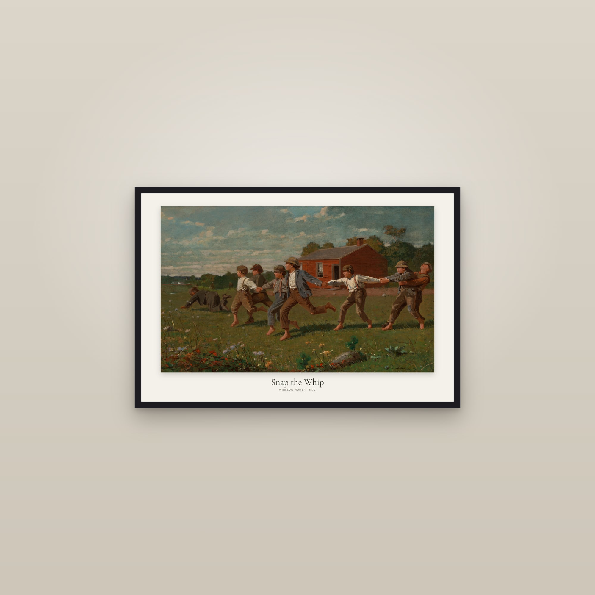 Snap the Whip — framed in a gallery setting