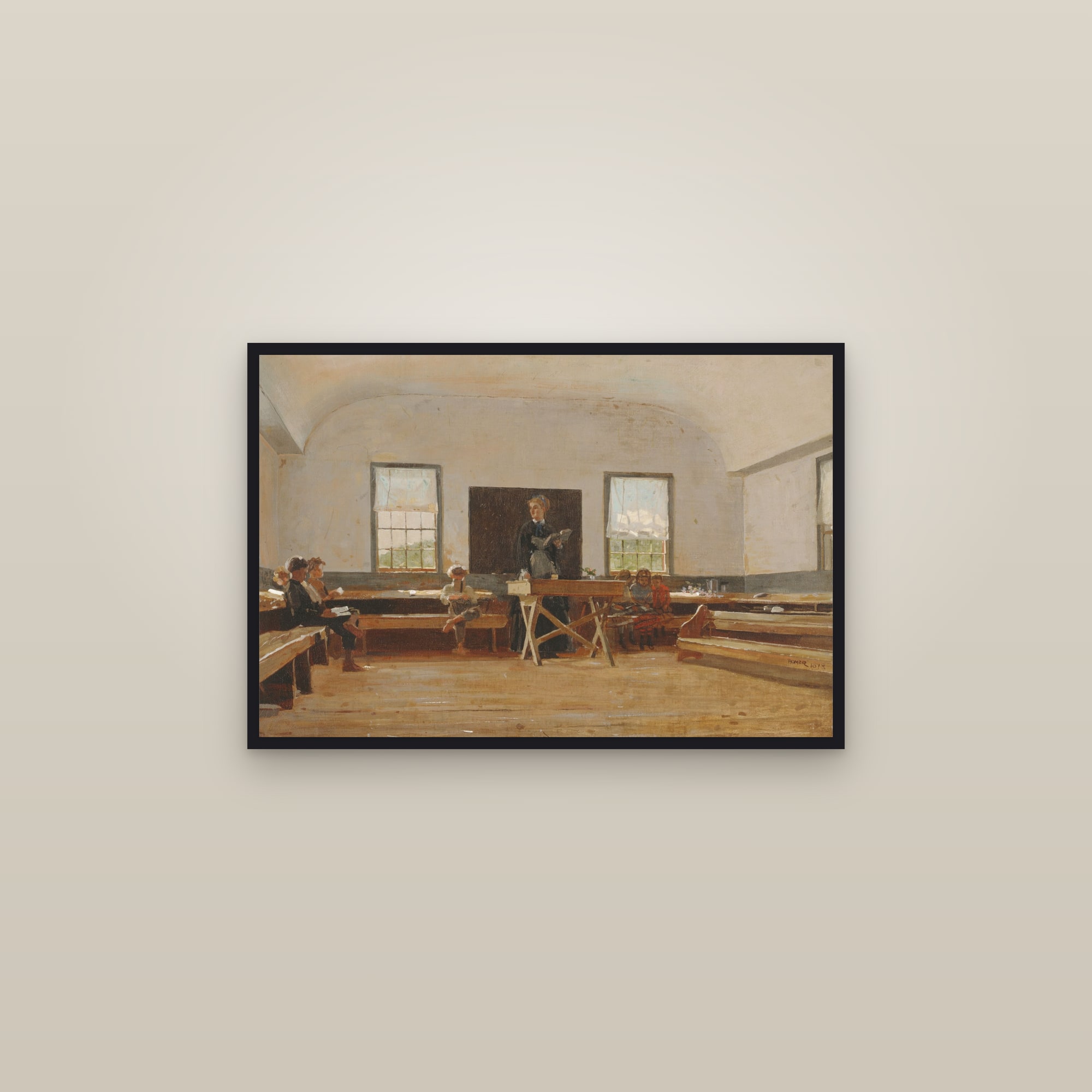 The Country School (Full) — Full-Bleed Edition — framed in a gallery setting