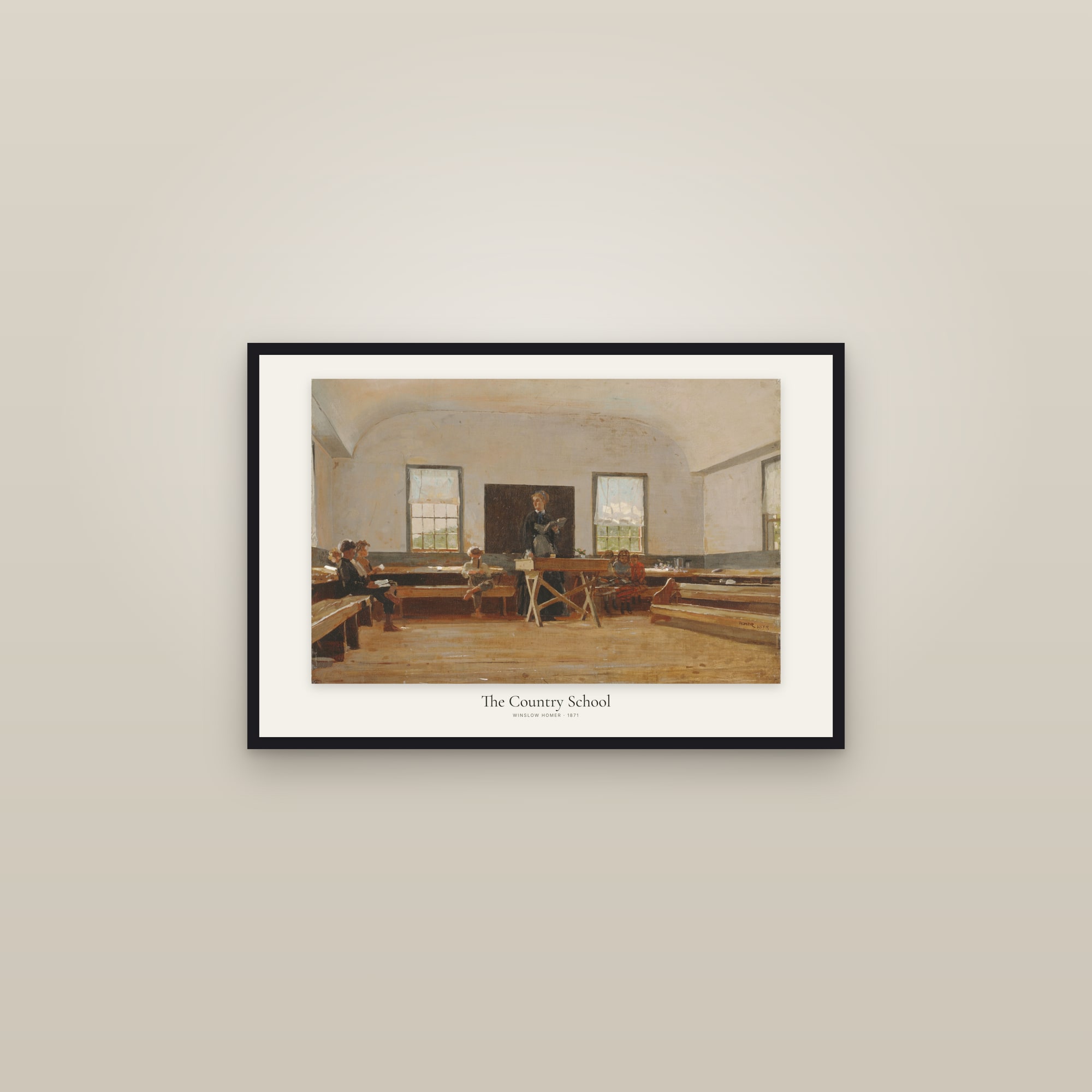 The Country School — framed in a gallery setting