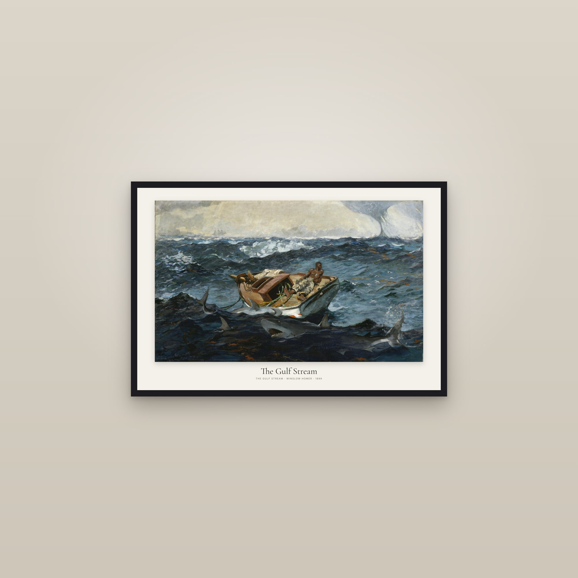 The Gulf Stream — framed in a gallery setting