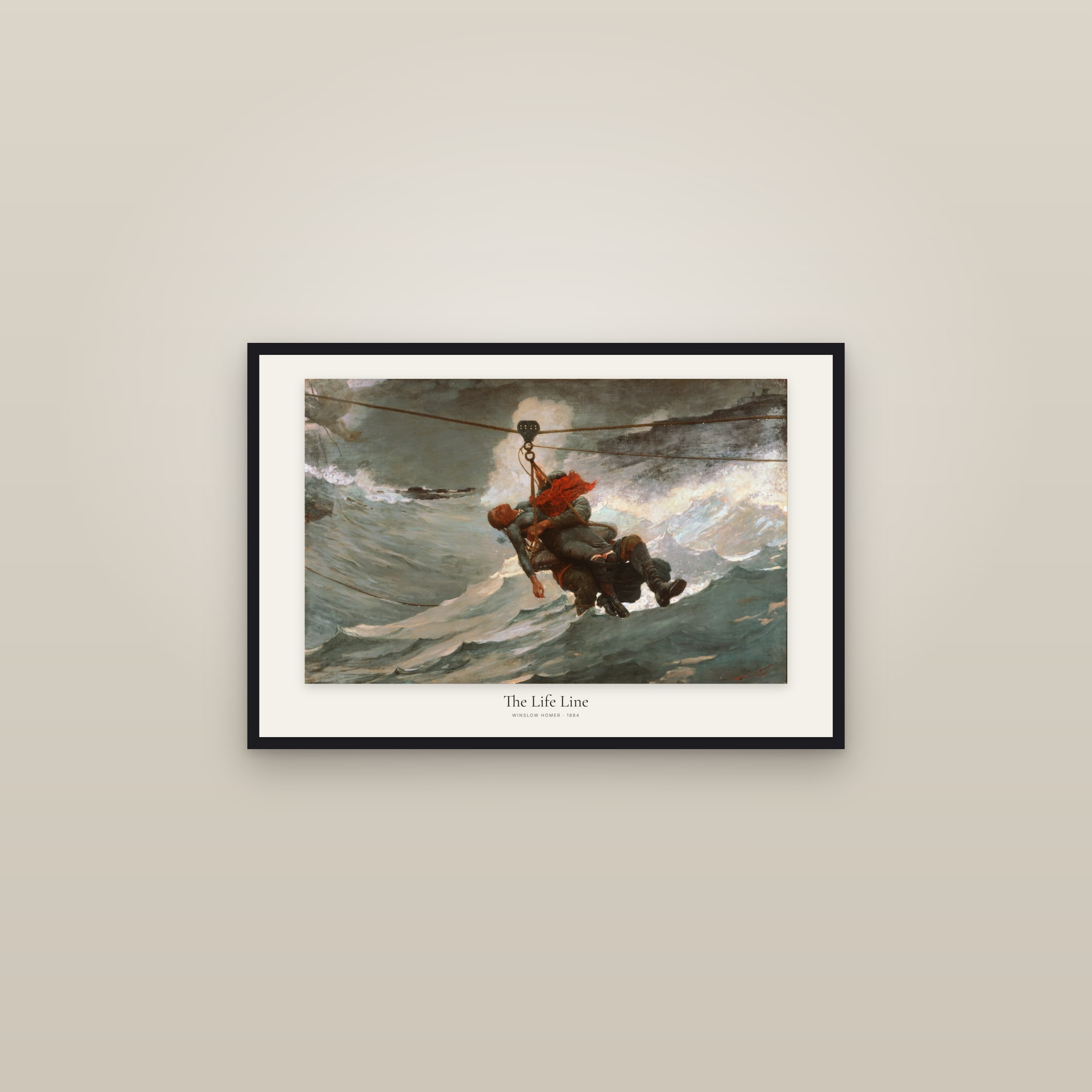 The Life Line — framed in a gallery setting
