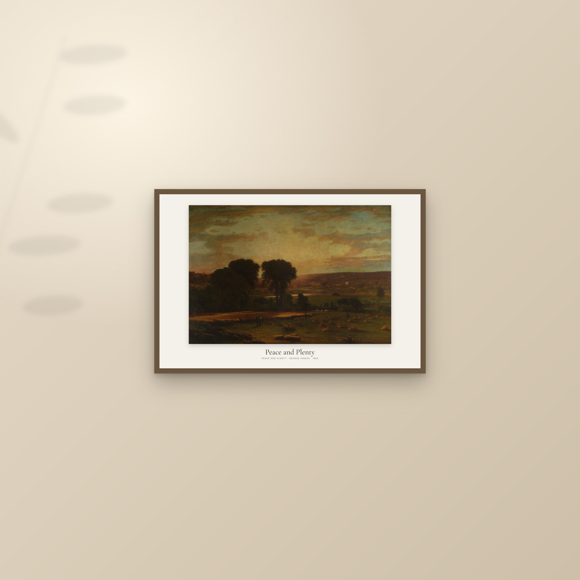 Peace and Plenty — framed and styled on a sunlit wall