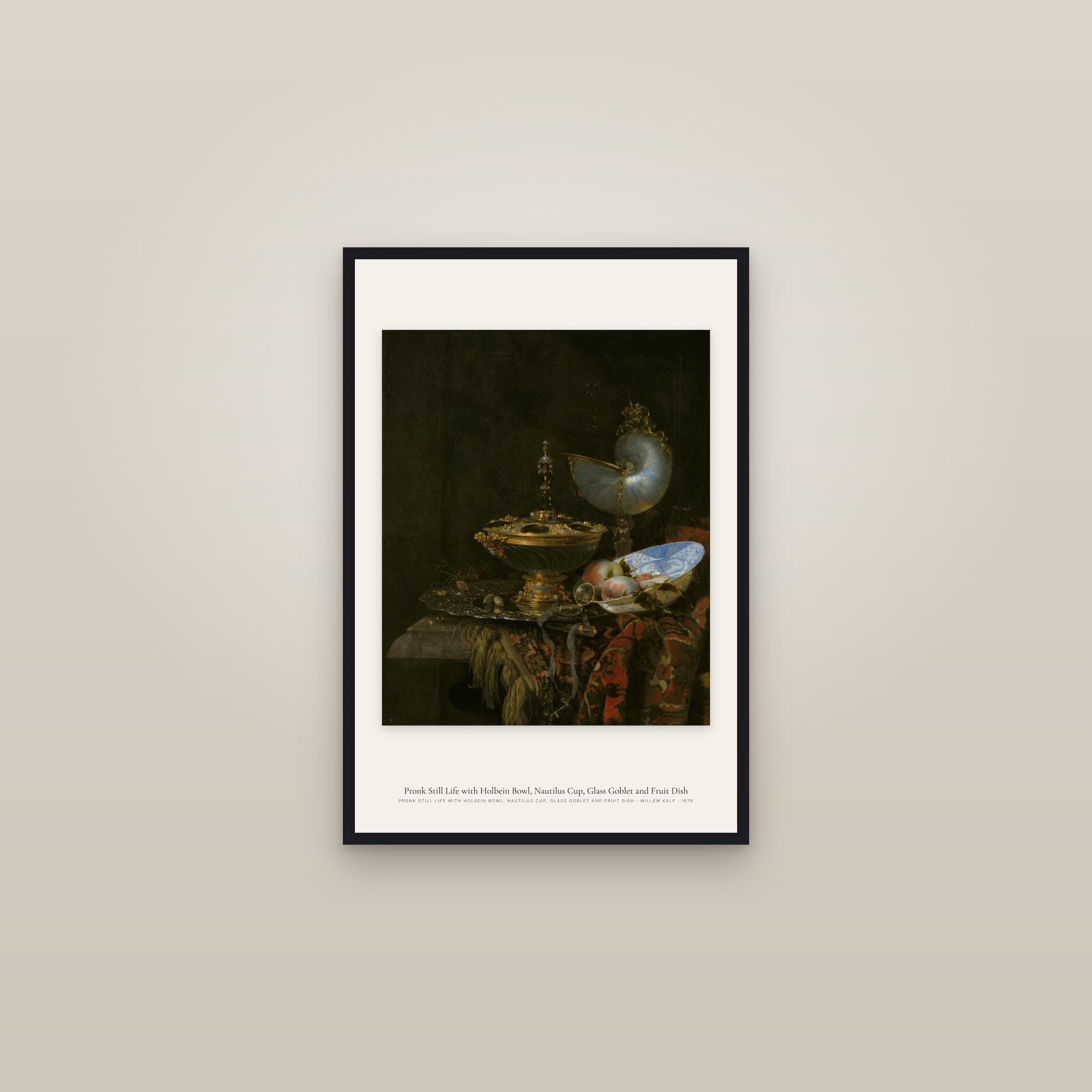 Pronk Still Life with Holbein Bowl, Nautilus Cup, Glass Goblet and Fruit Dish