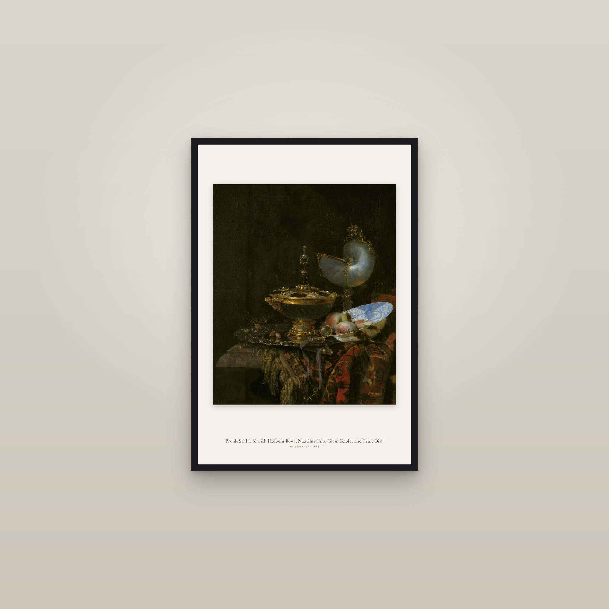 Pronk Still Life with Holbein Bowl, Nautilus Cup, Glass Goblet and Fruit Dish