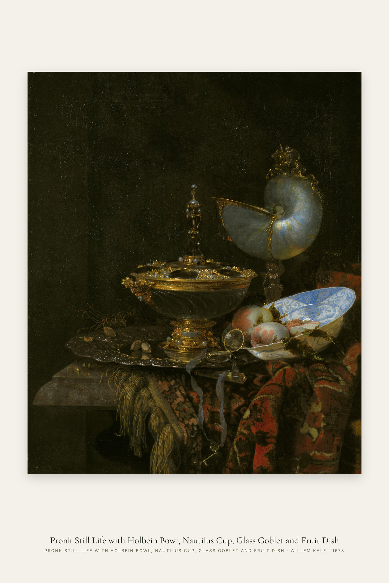 Pronk Still Life with Holbein Bowl, Nautilus Cup, Glass Goblet and Fruit Dish