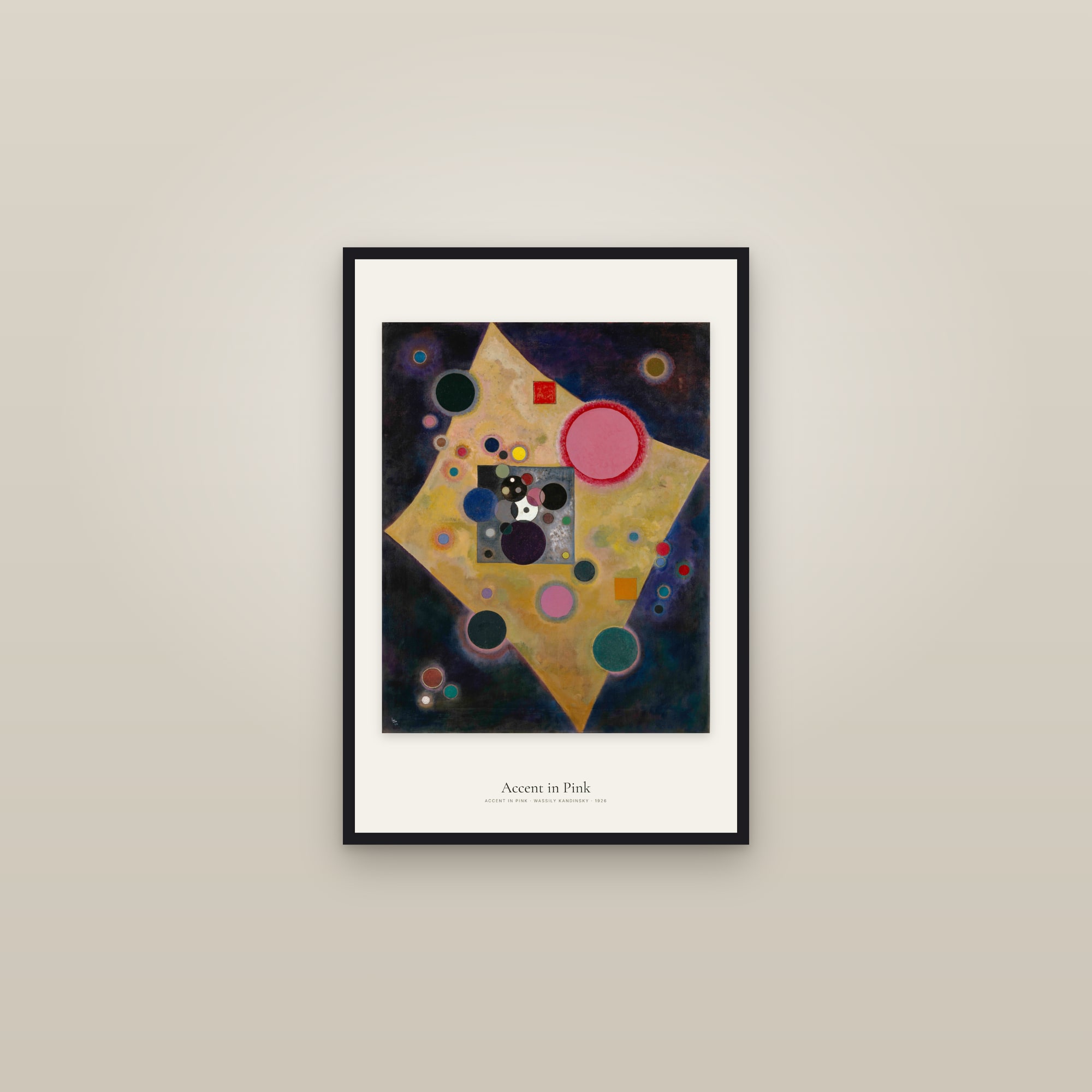 Accent in Pink — framed in a gallery setting