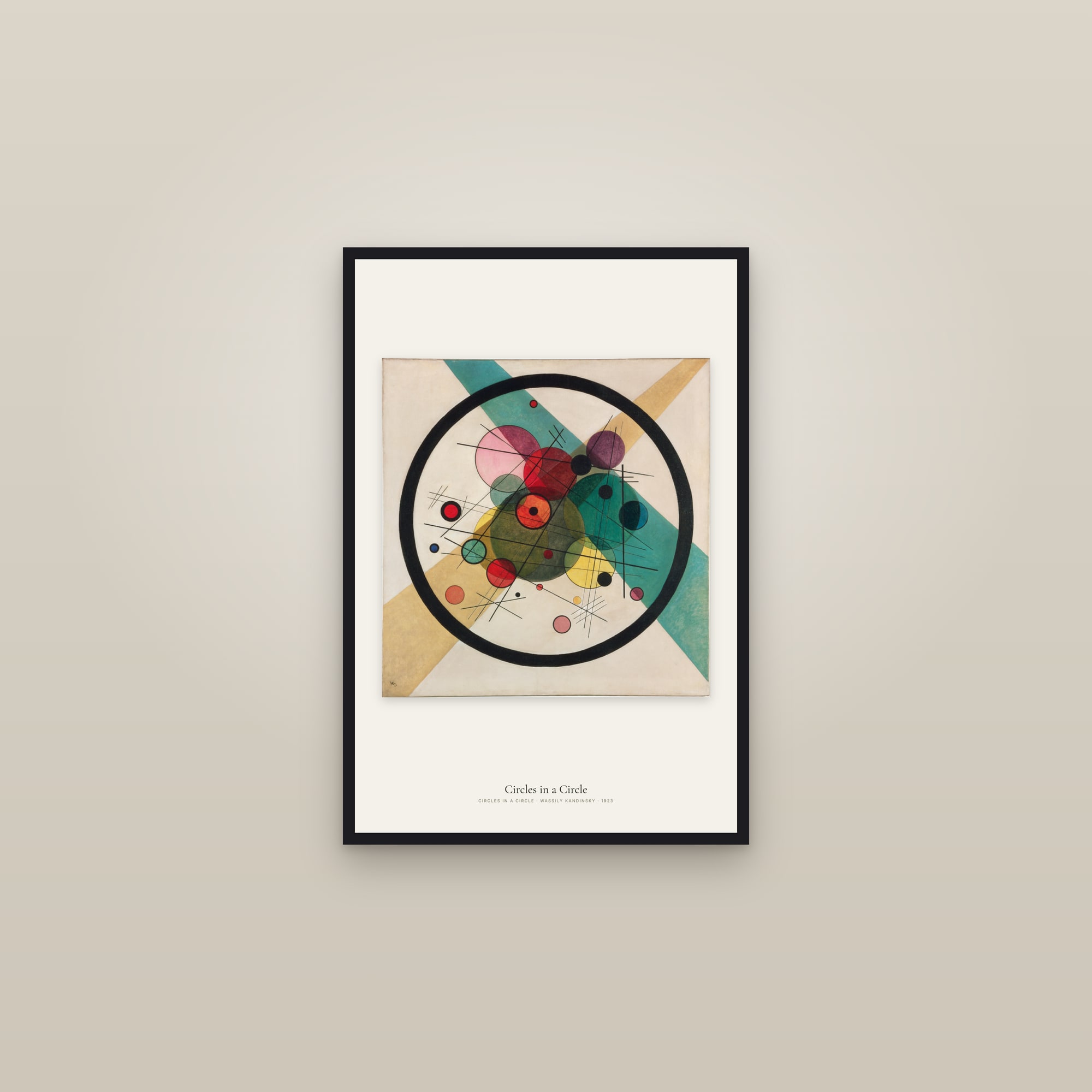 Circles in a Circle — framed in a gallery setting