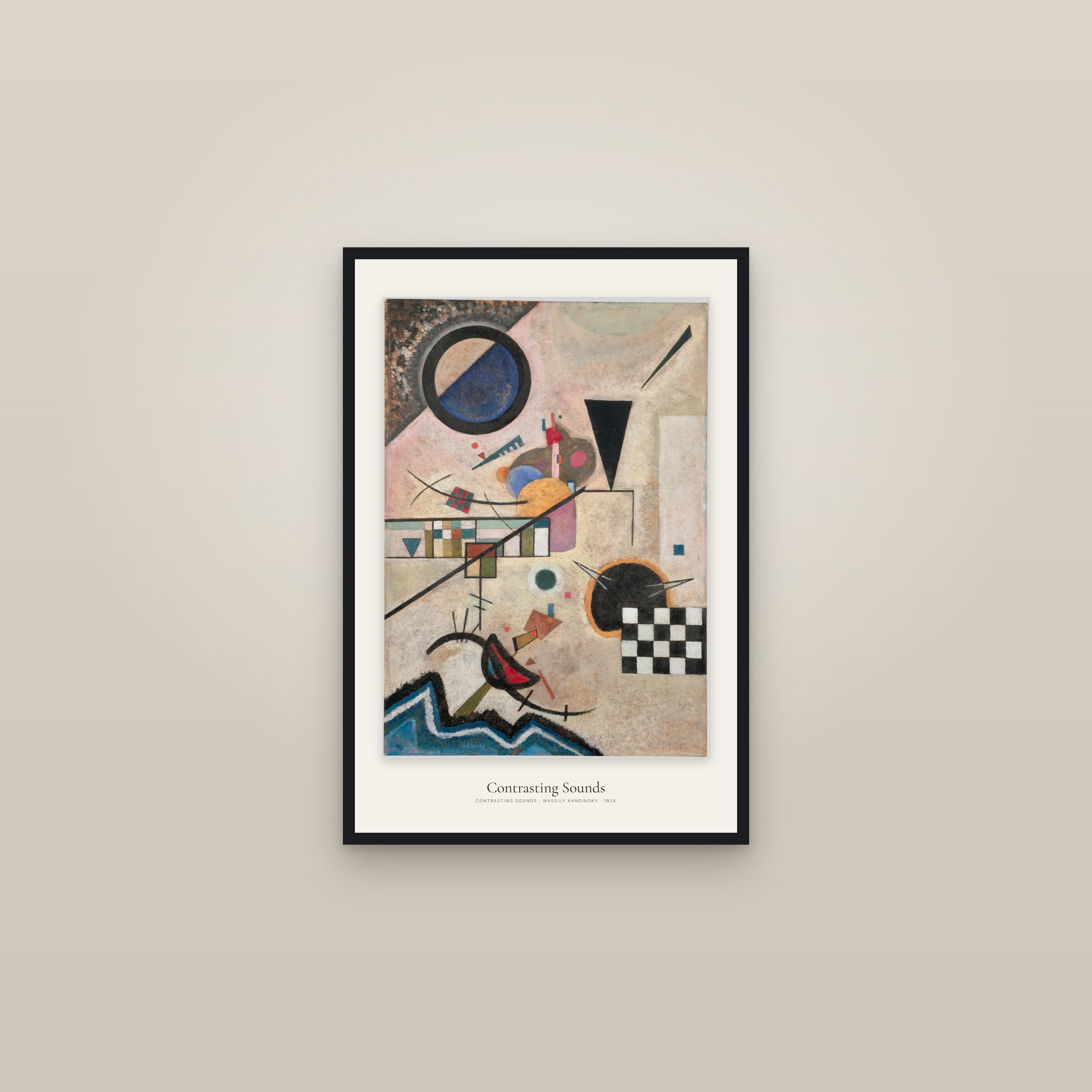 Contrasting Sounds — framed in a gallery setting