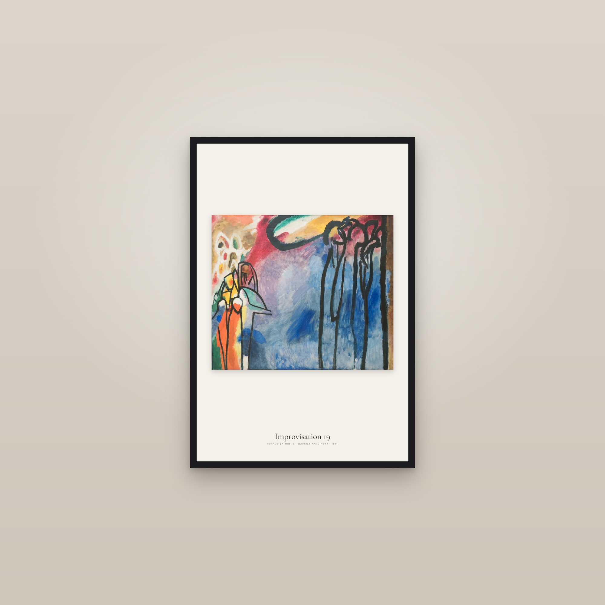 Improvisation 19 — framed in a gallery setting