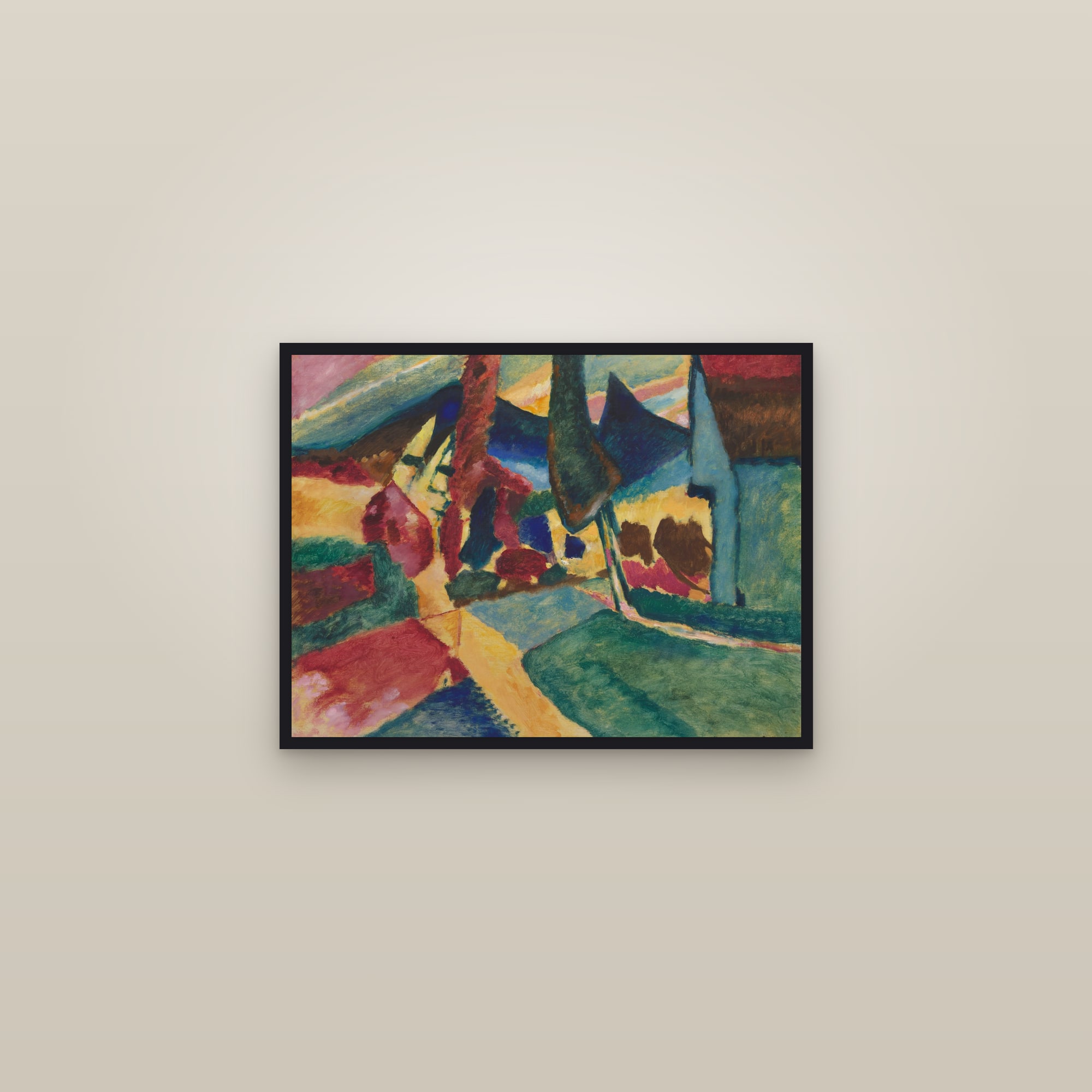 Landscape with Two Poplars (Full) — Full-Bleed Edition — framed in a gallery setting