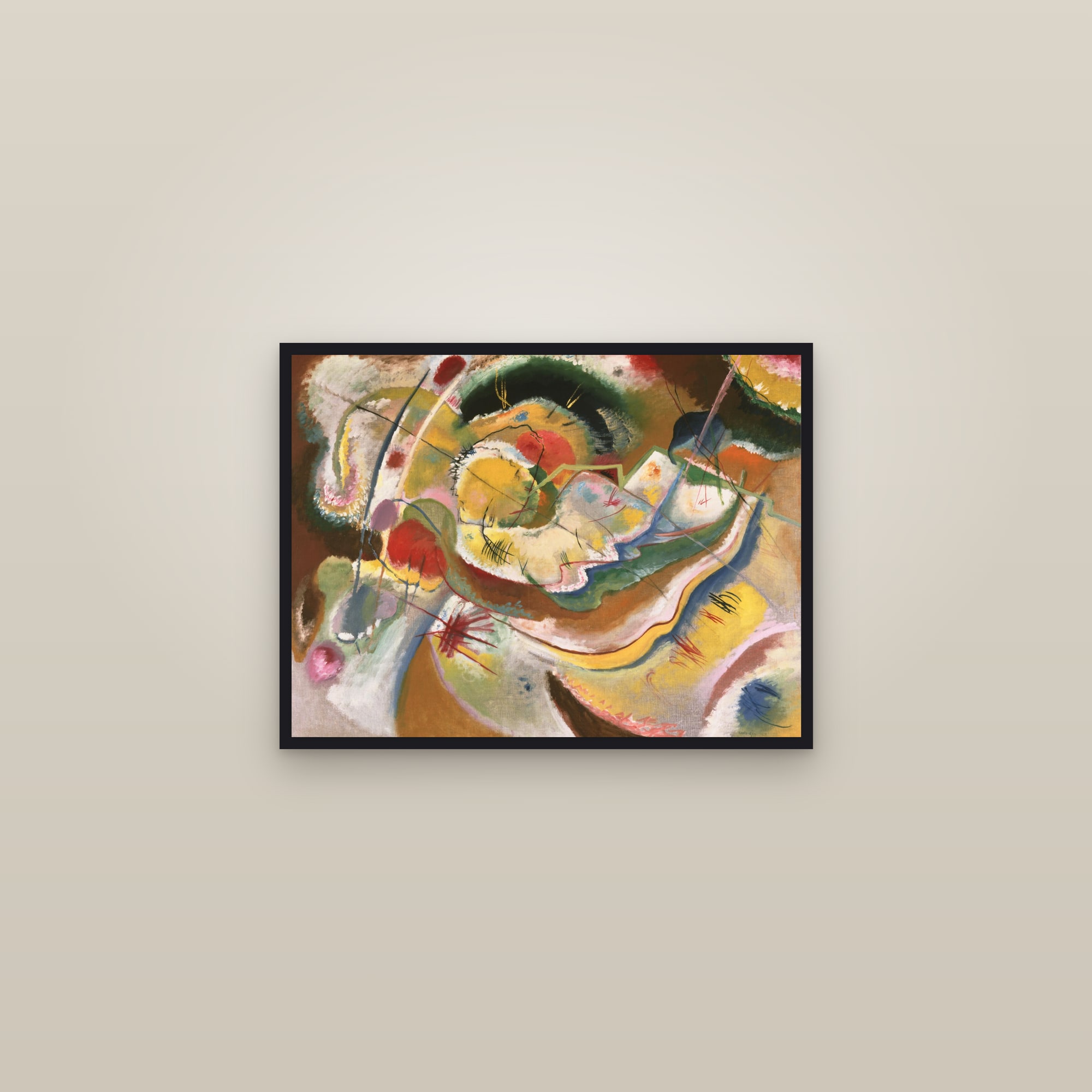 Little Painting with Yellow (Improvisation) (Full) — Full-Bleed Edition — framed in a gallery setting