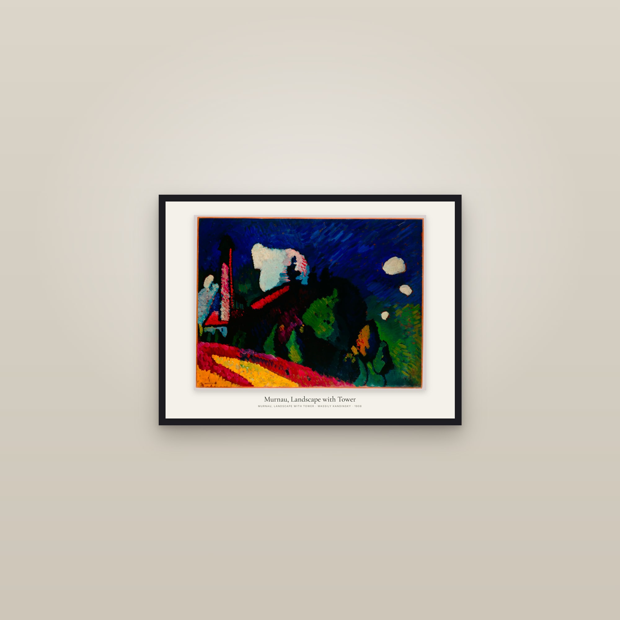 Murnau, Landscape with Tower — framed in a gallery setting