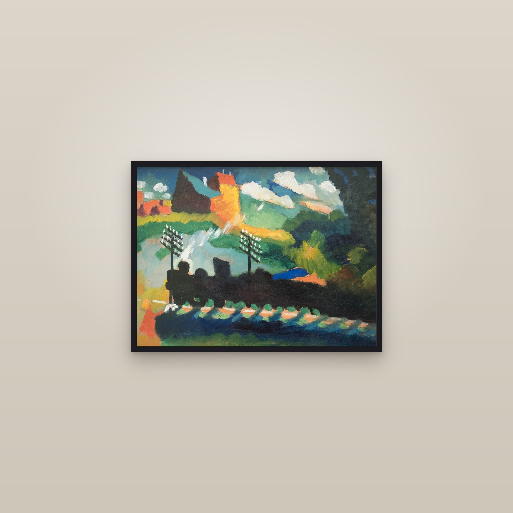Murnau, View with Railway and Castle (Full) — Full-Bleed Edition — framed in a gallery setting