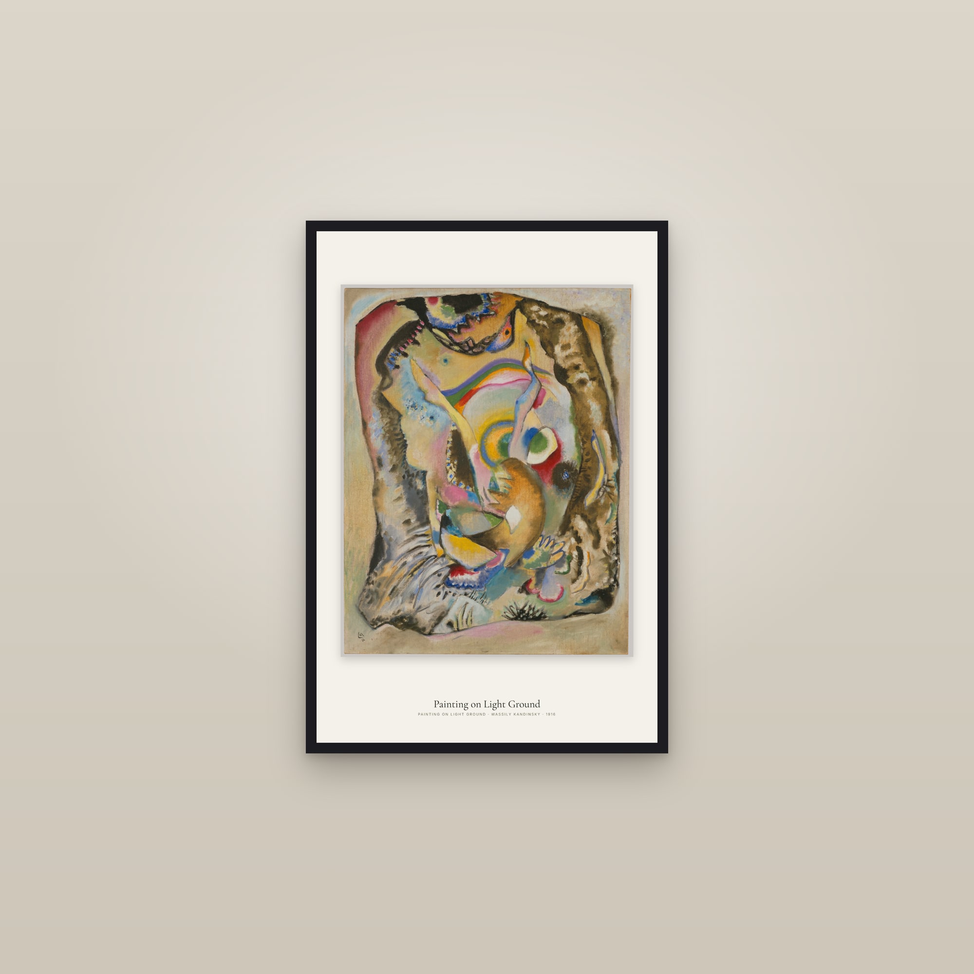 Painting on Light Ground — framed in a gallery setting
