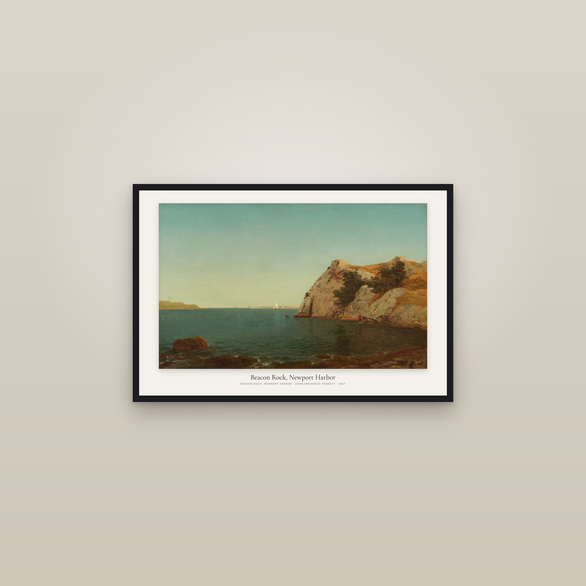 Beacon Rock, Newport Harbor — framed in a gallery setting