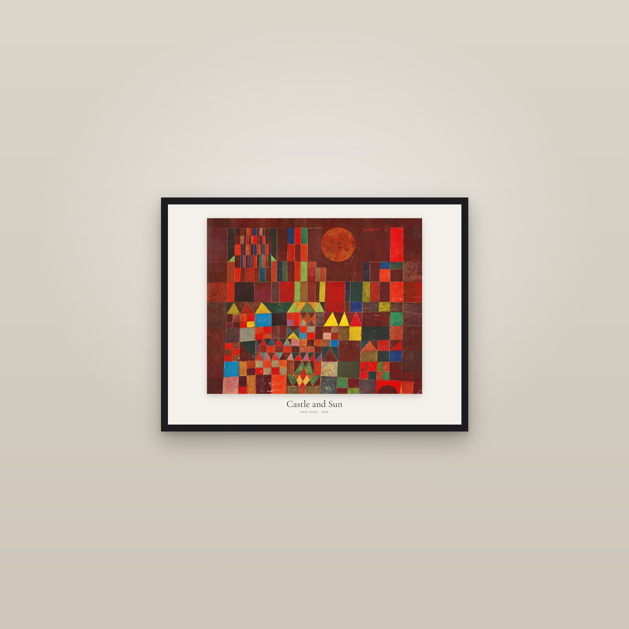 Castle and Sun — framed in a gallery setting