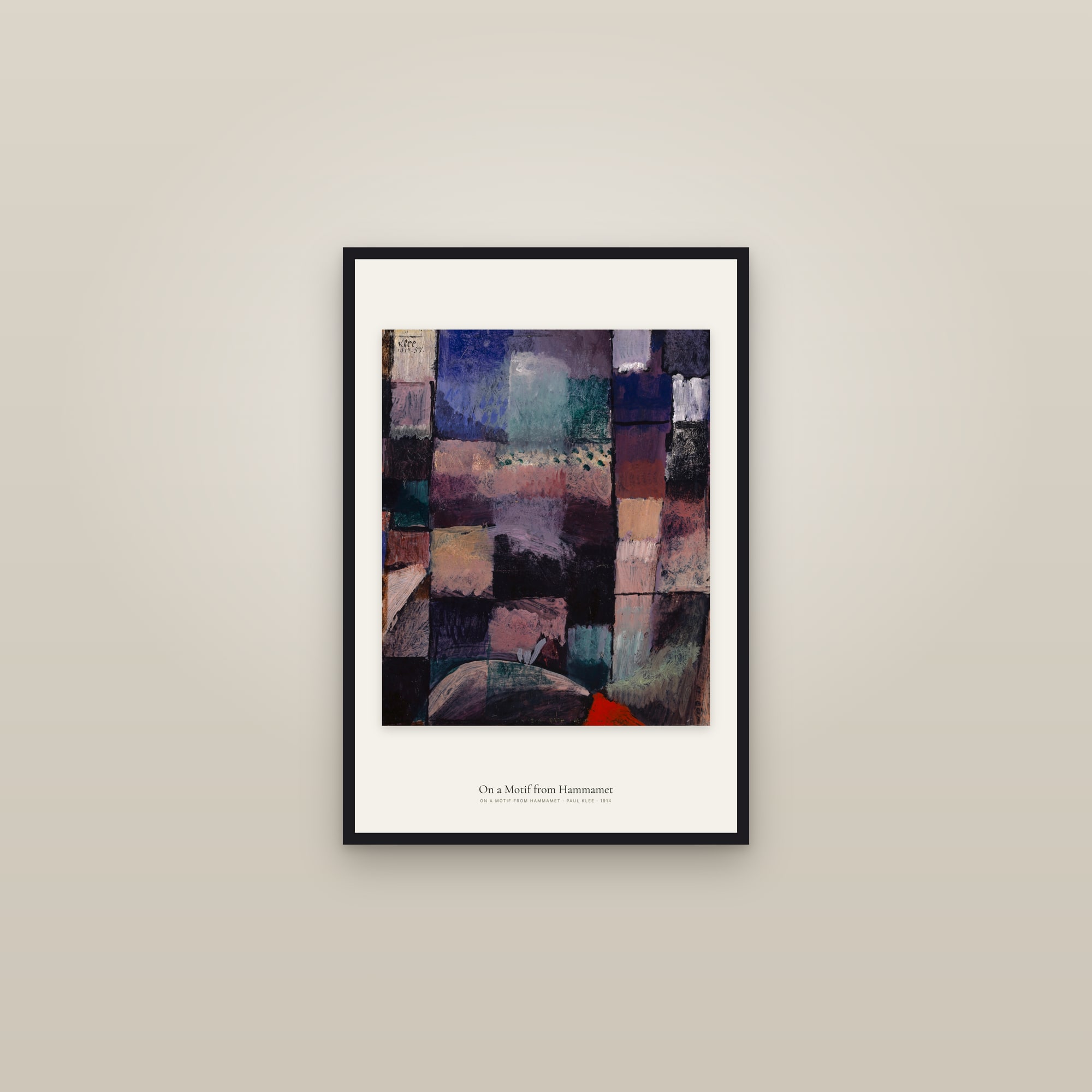 On a Motif from Hammamet — framed in a gallery setting