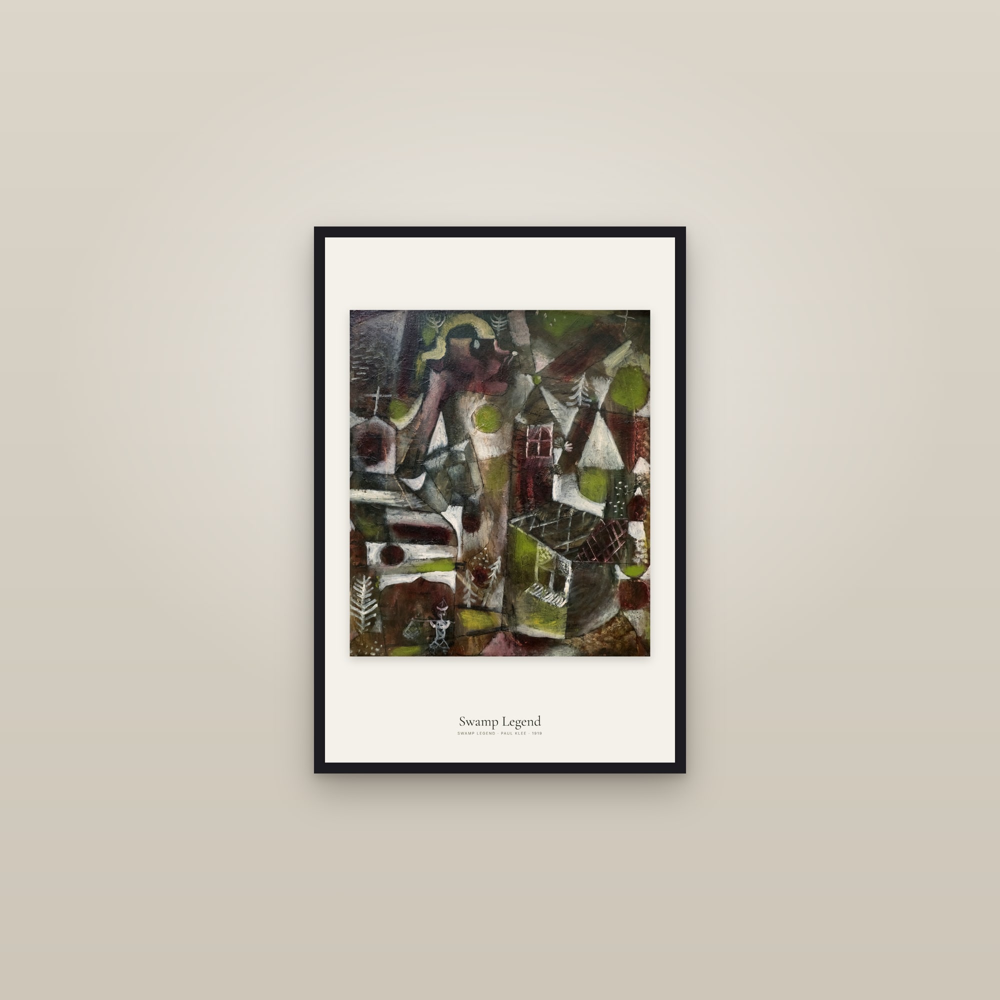Swamp Legend — framed in a gallery setting