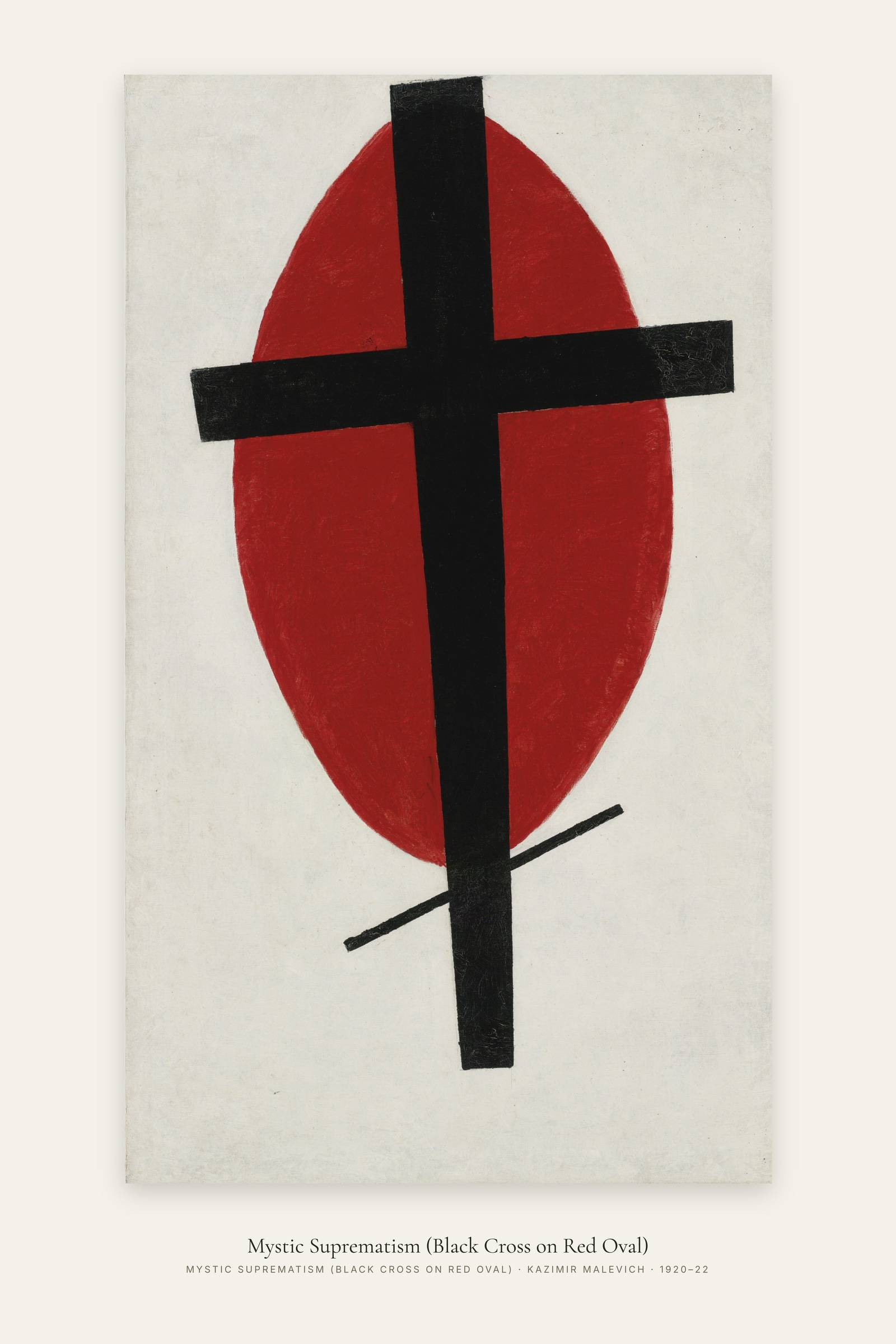 Mystic Suprematism (Black Cross on Red Oval)