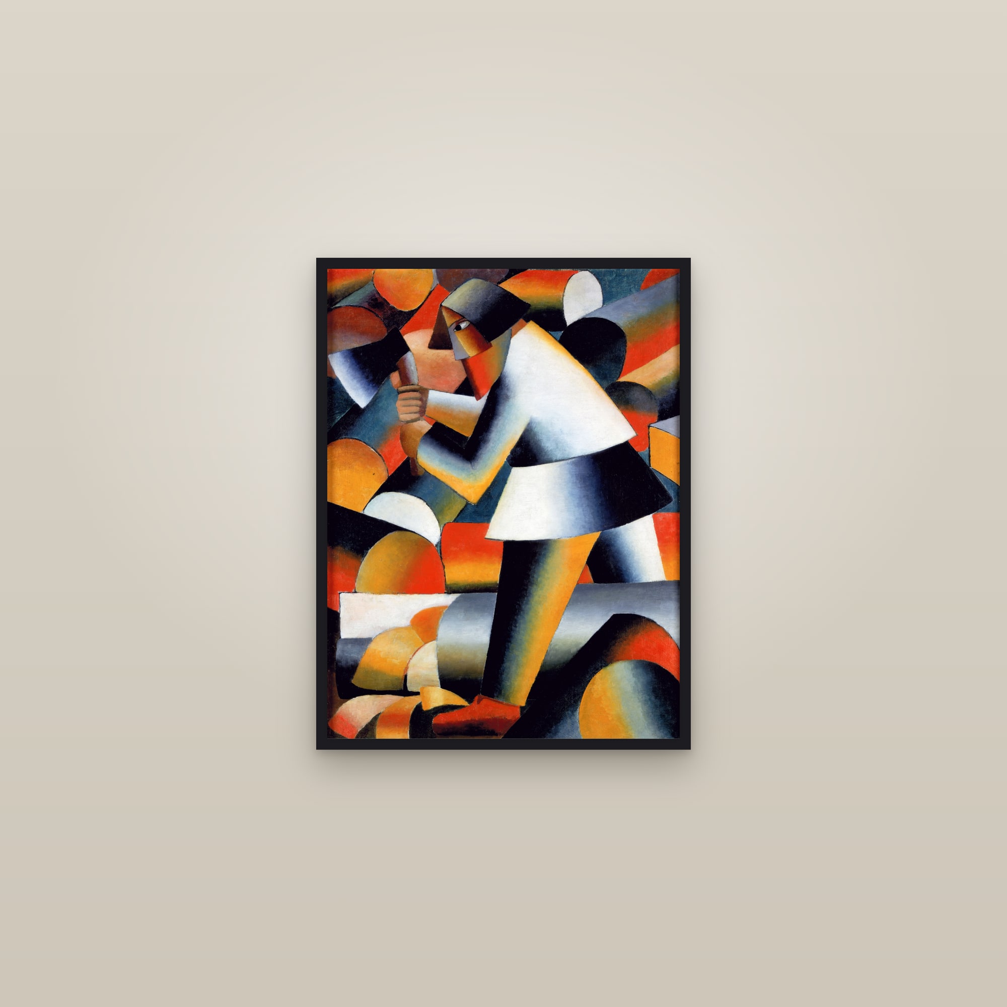 The Woodcutter (Full) — Full-Bleed Edition — framed in a gallery setting