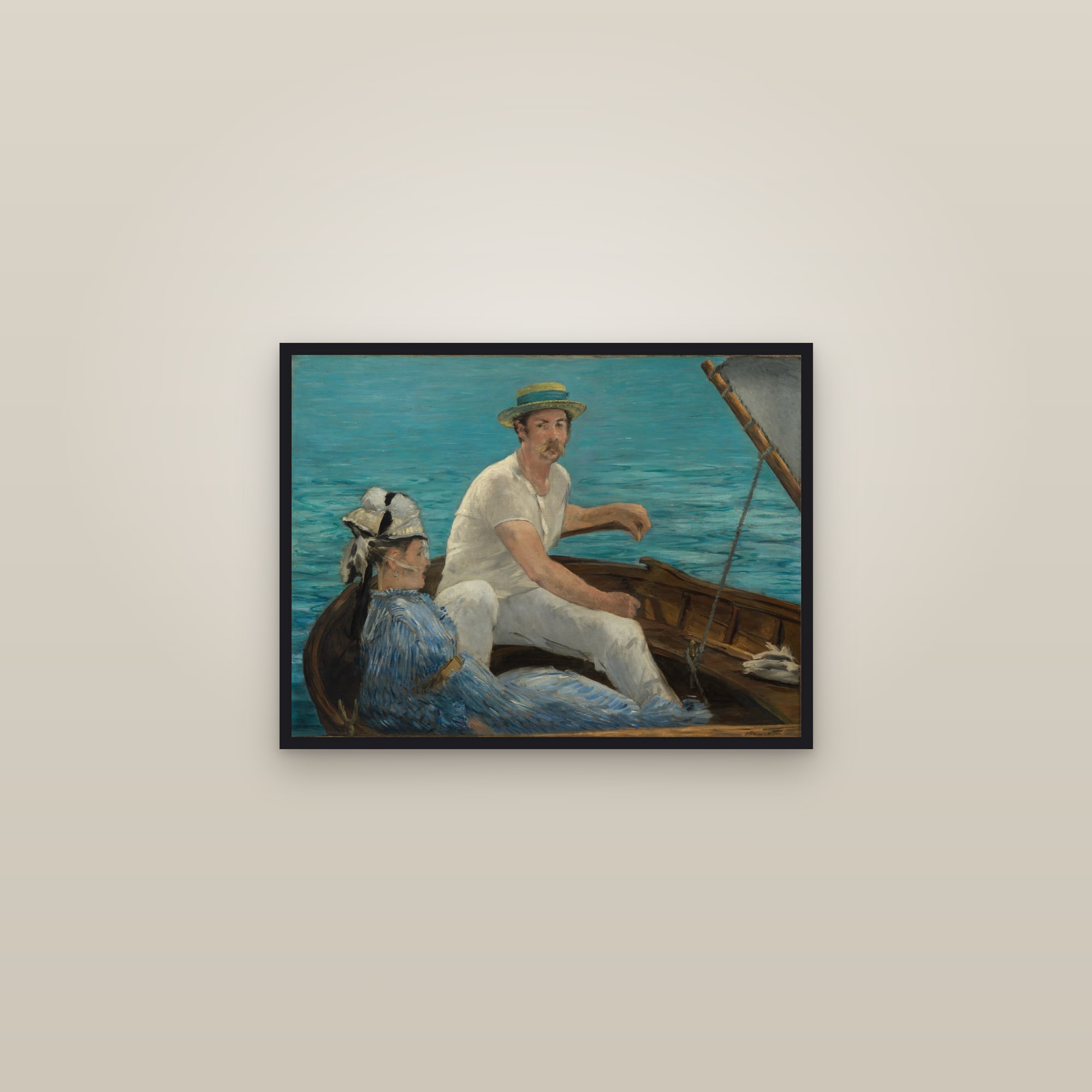 Boating (Full) — Full-Bleed Edition — framed in a gallery setting