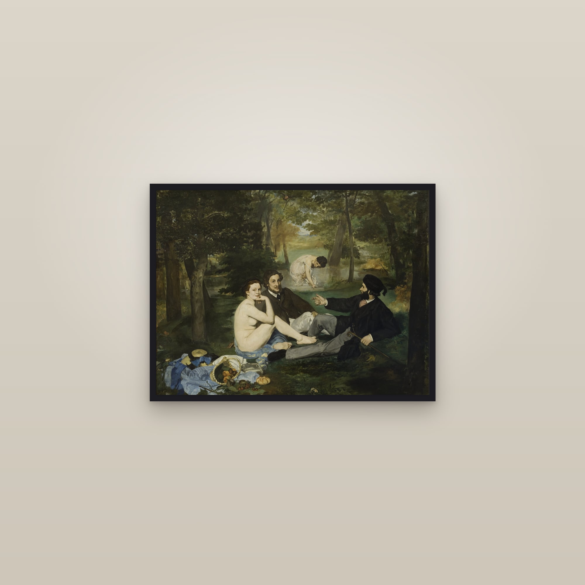 Le Déjeuner sur l'herbe (Luncheon on the Grass) — Full-Bleed Edition — framed in a gallery setting