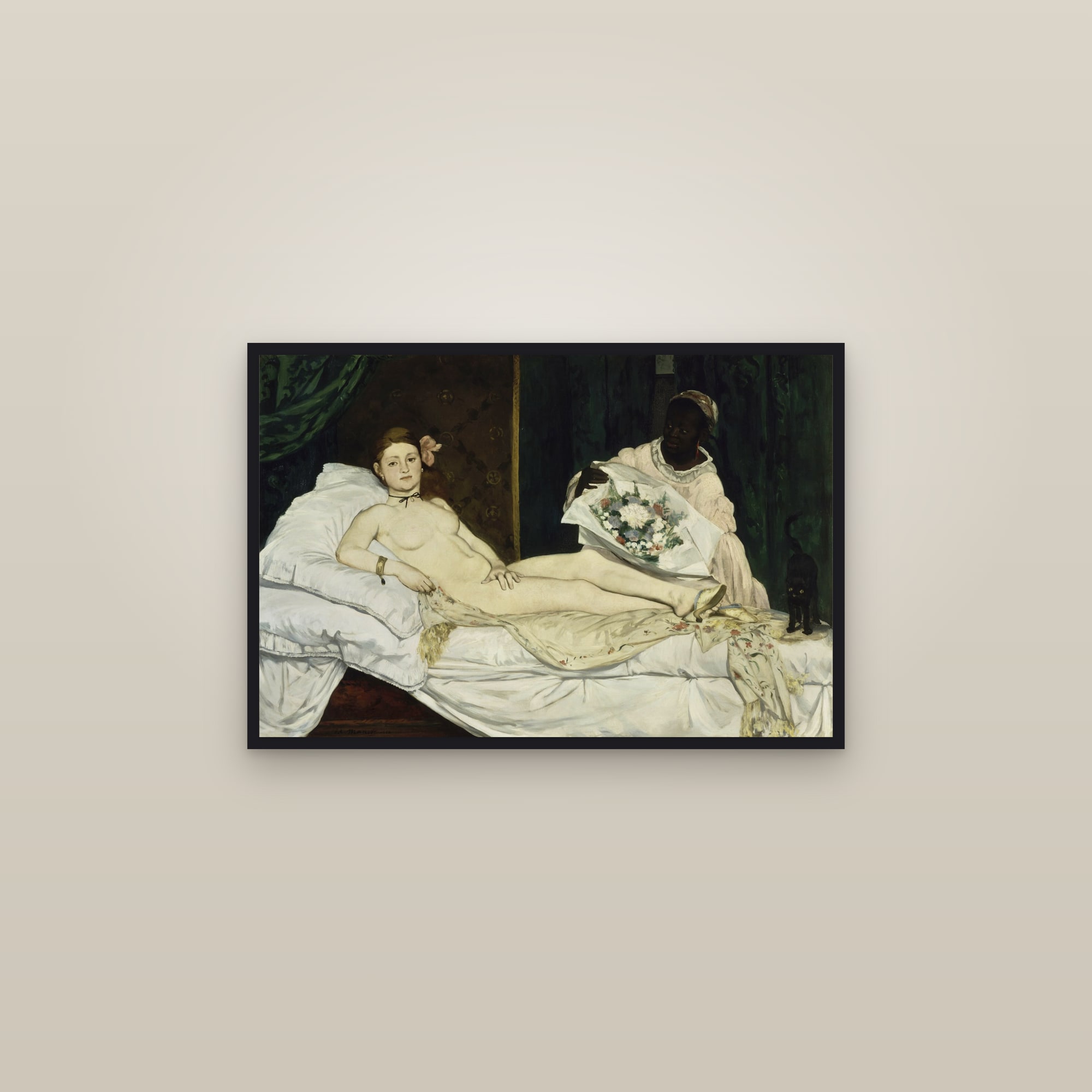 Olympia (Full) — Full-Bleed Edition — framed in a gallery setting