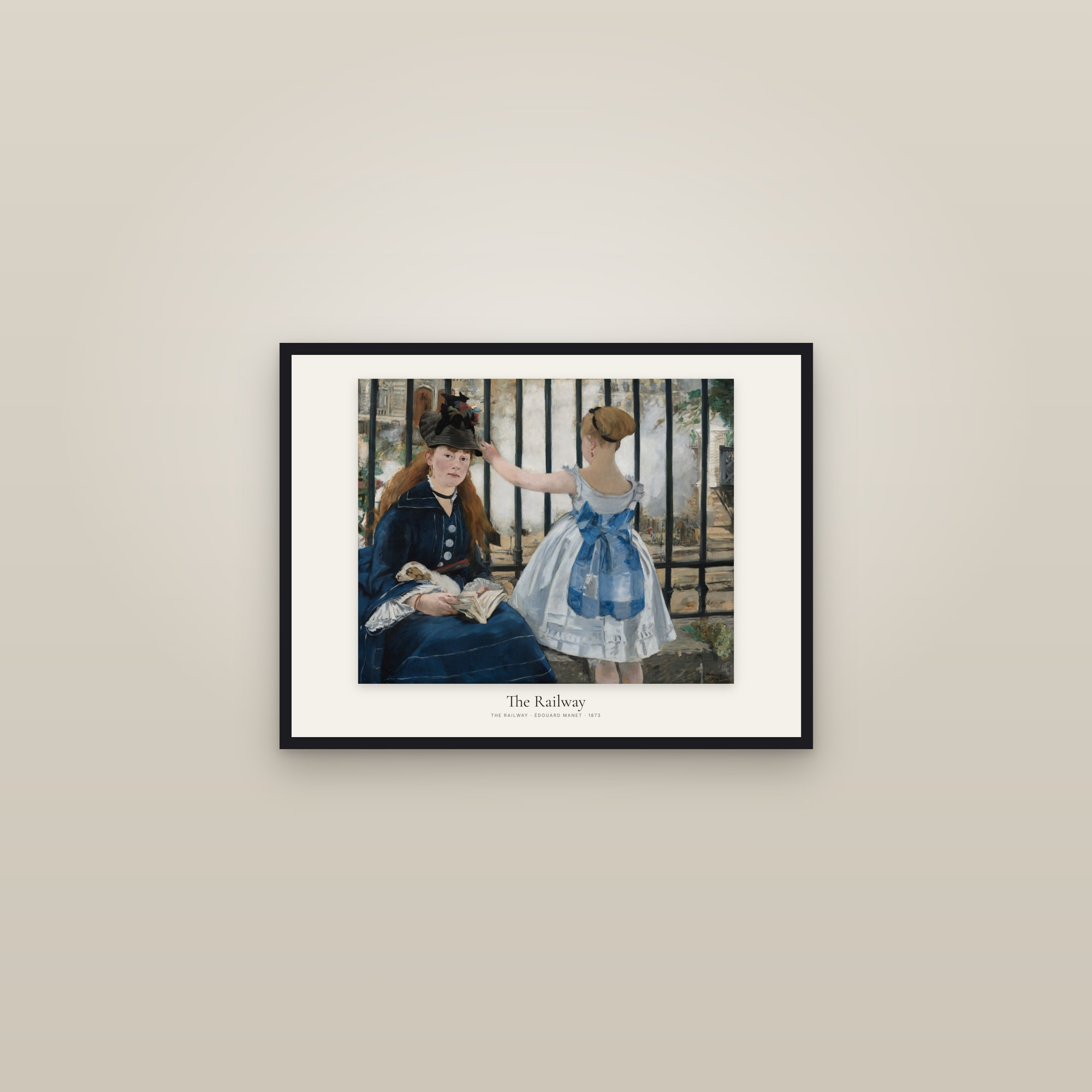 The Railway — framed in a gallery setting