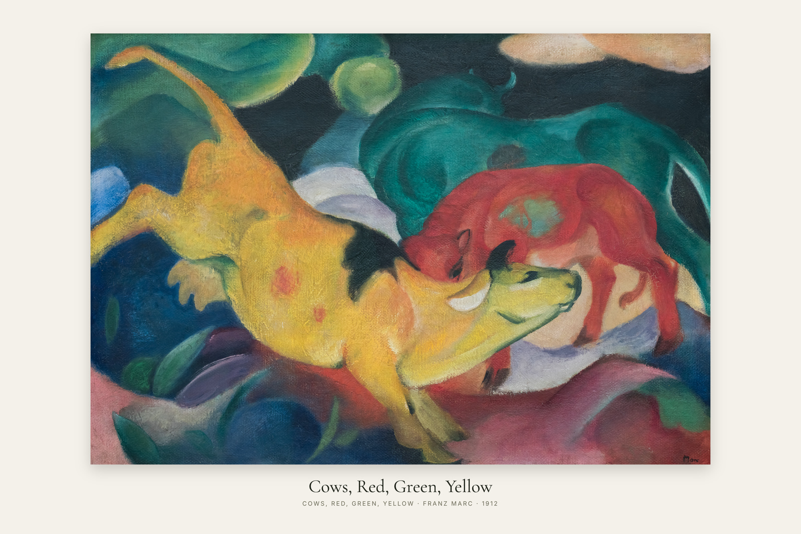 Cows, Red, Green, Yellow