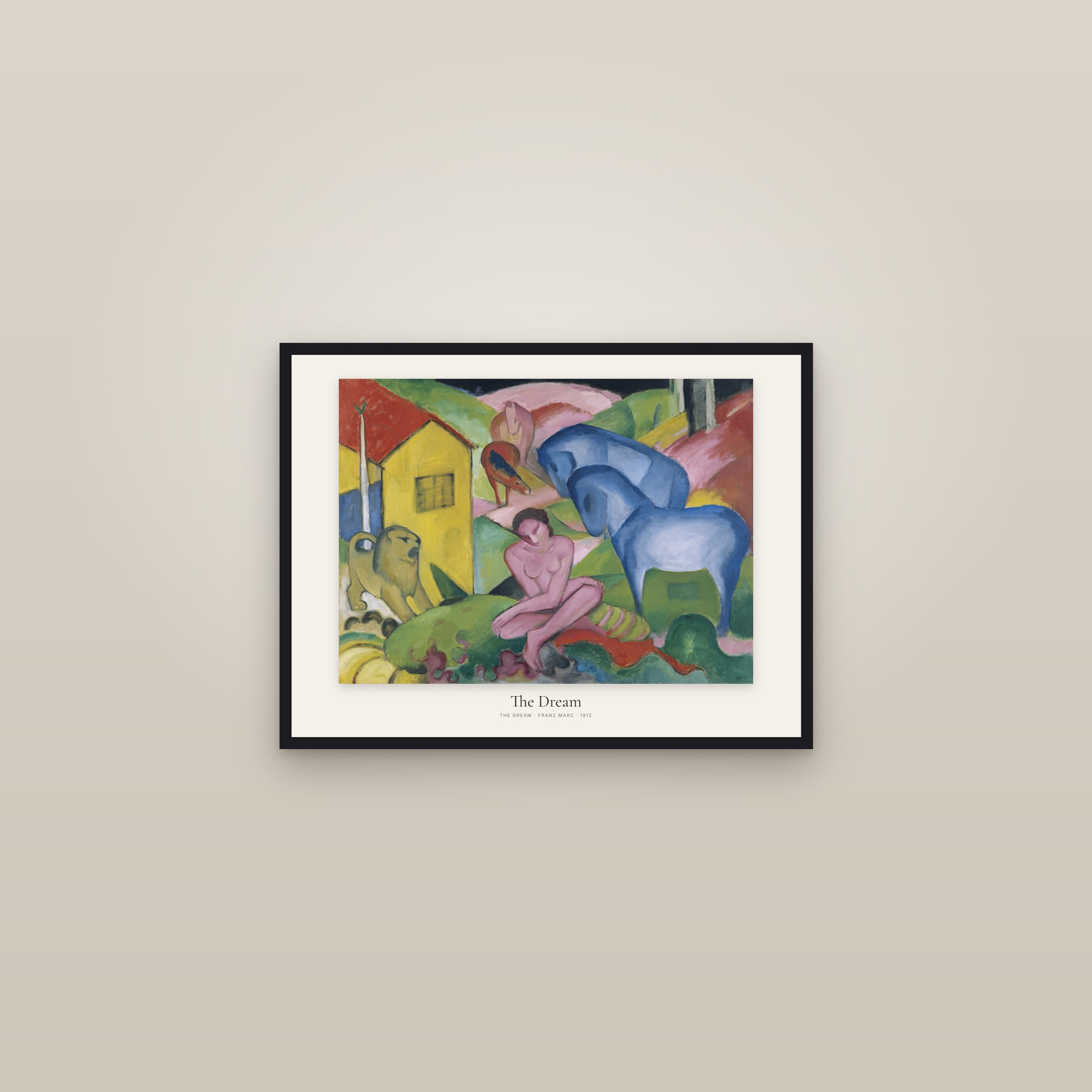 The Dream — framed in a gallery setting