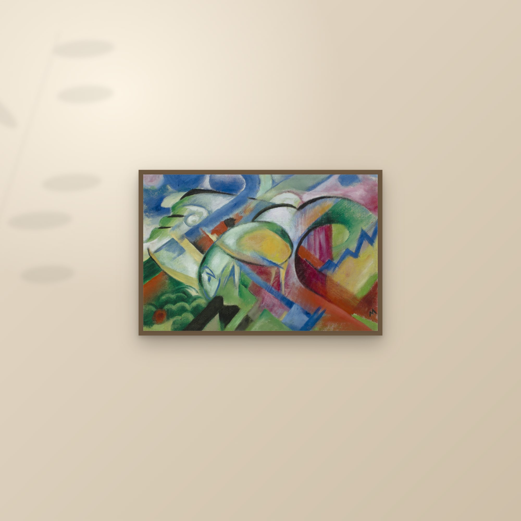 The Sheep (Full) — Full-Bleed Edition — framed and styled on a sunlit wall