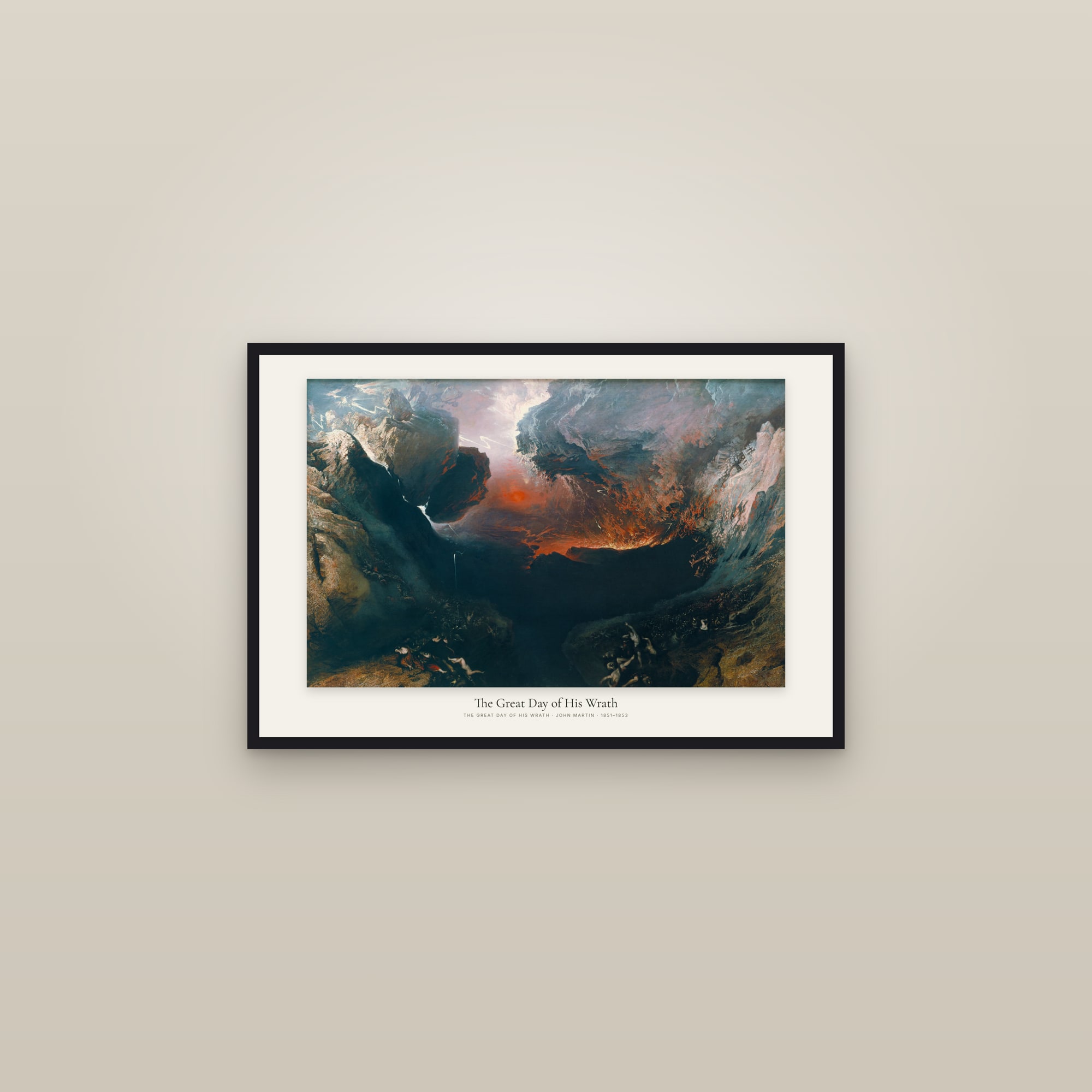 The Great Day of His Wrath — framed in a gallery setting